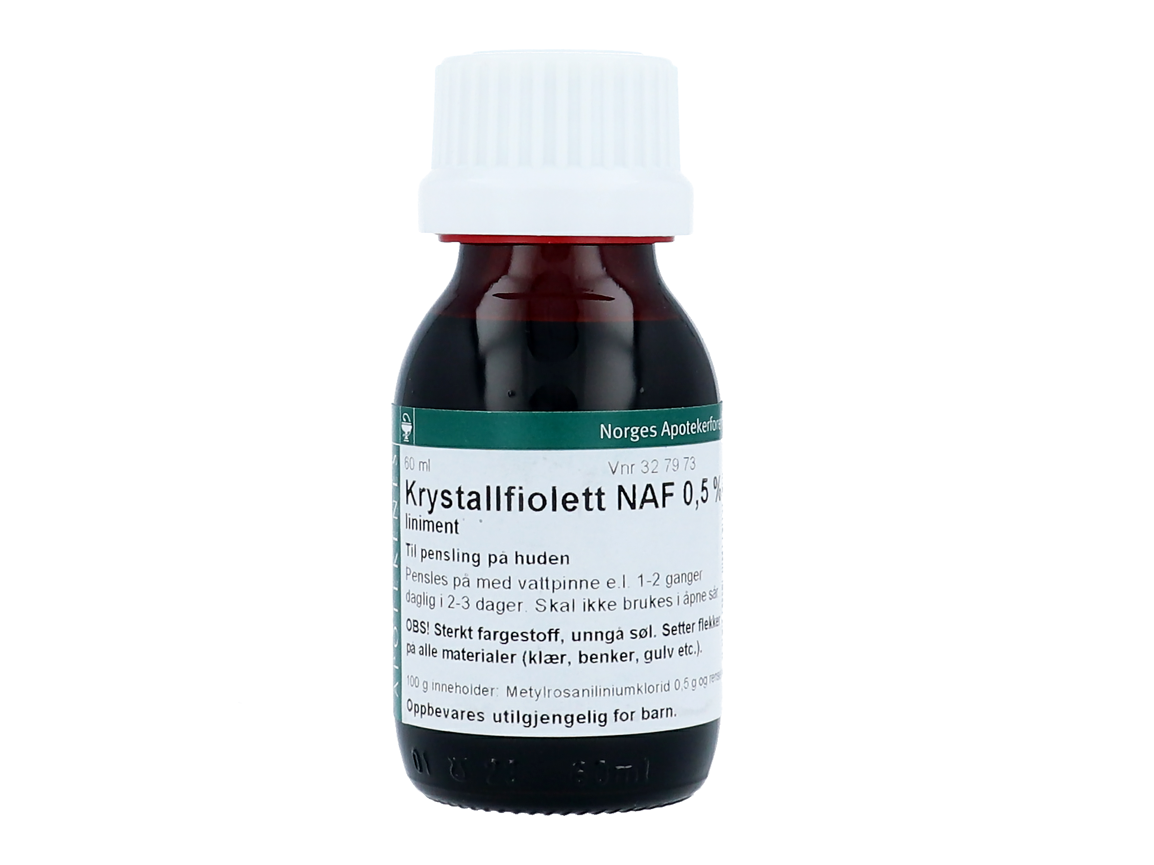 NAF Krystallfiolett NAF liniment 0,5%, 60 ml.