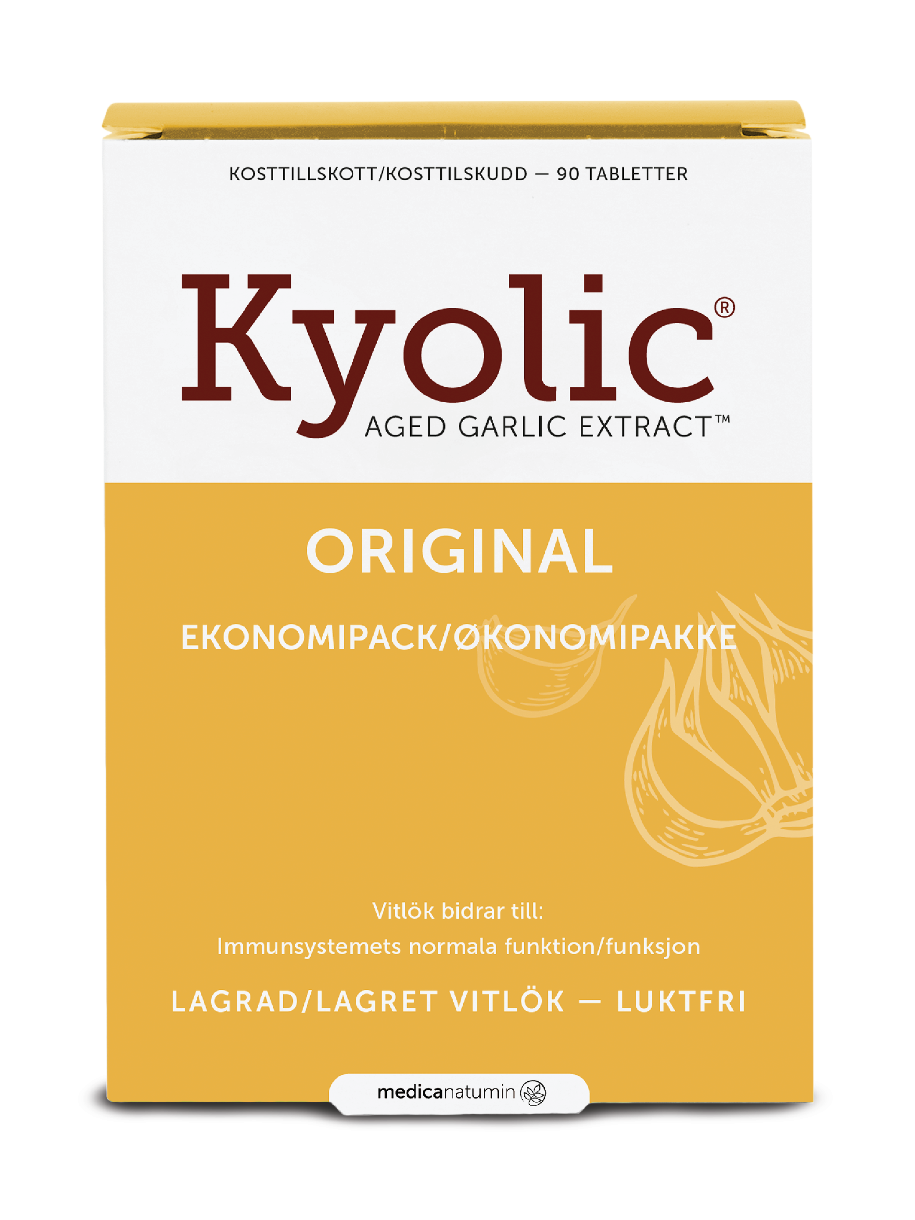 Kyolic Aged Garlic Extract Original Hvitløkekstrakt tabletter, 90 stk.