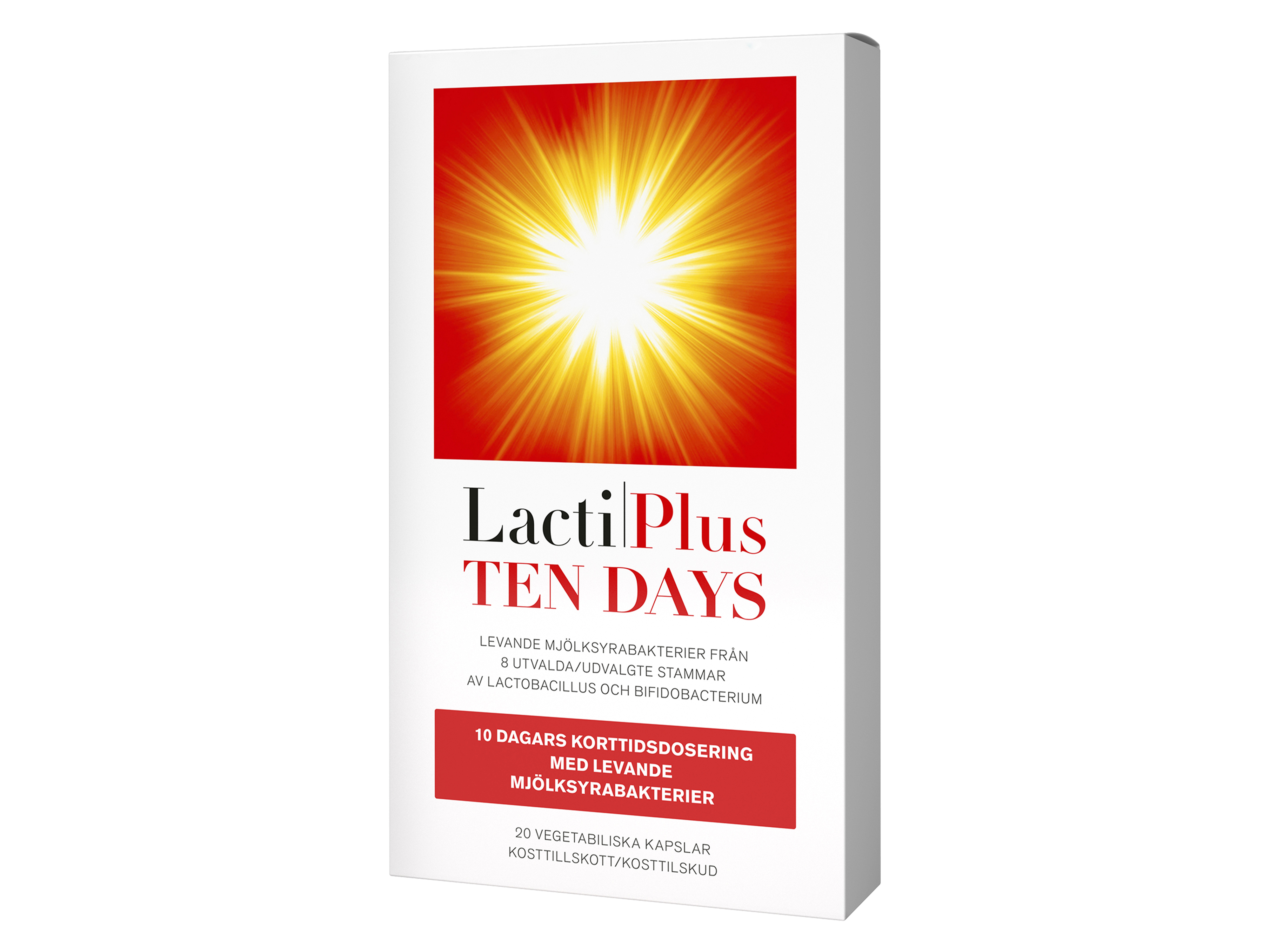 LactiPlus Ten Days – intensiv kur med melkesyrebakterier, 20 kapsler
