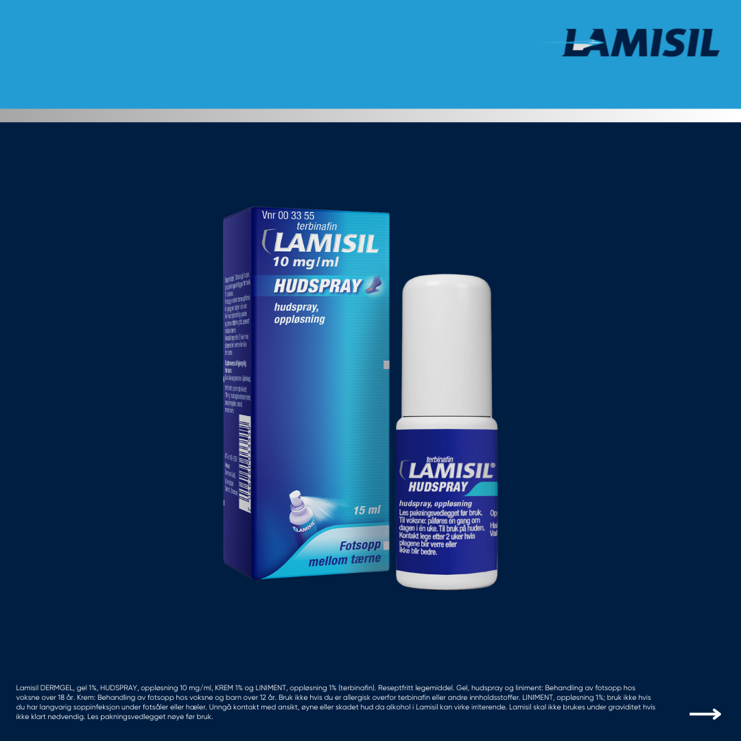 Lamisil Spray 1 , 15 ml. Fotpleie Farmasiet.no