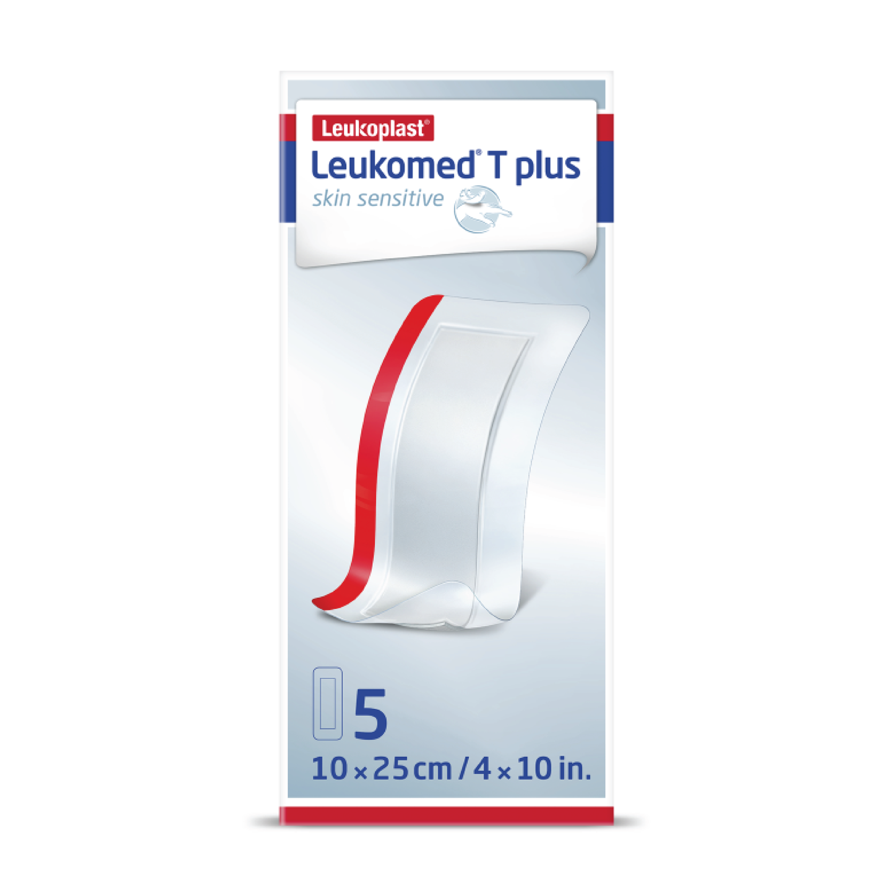 Leukoplast Leukomed T-Plus Skin Sensitive Filmbandasje, 10 x 25 cm, 5 stk.