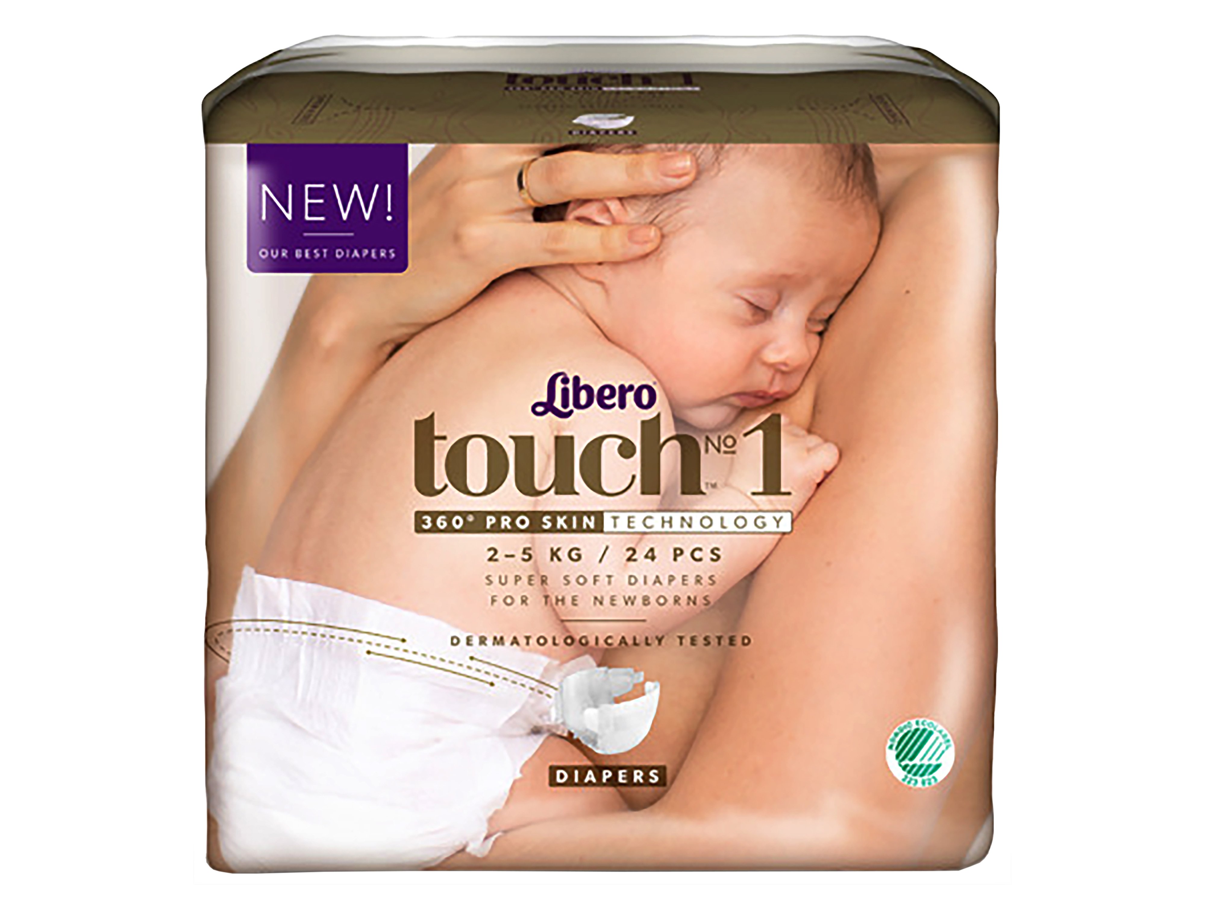 Libero Touch 1 Åpne Bleier, 2-5 kg, 22 stk.