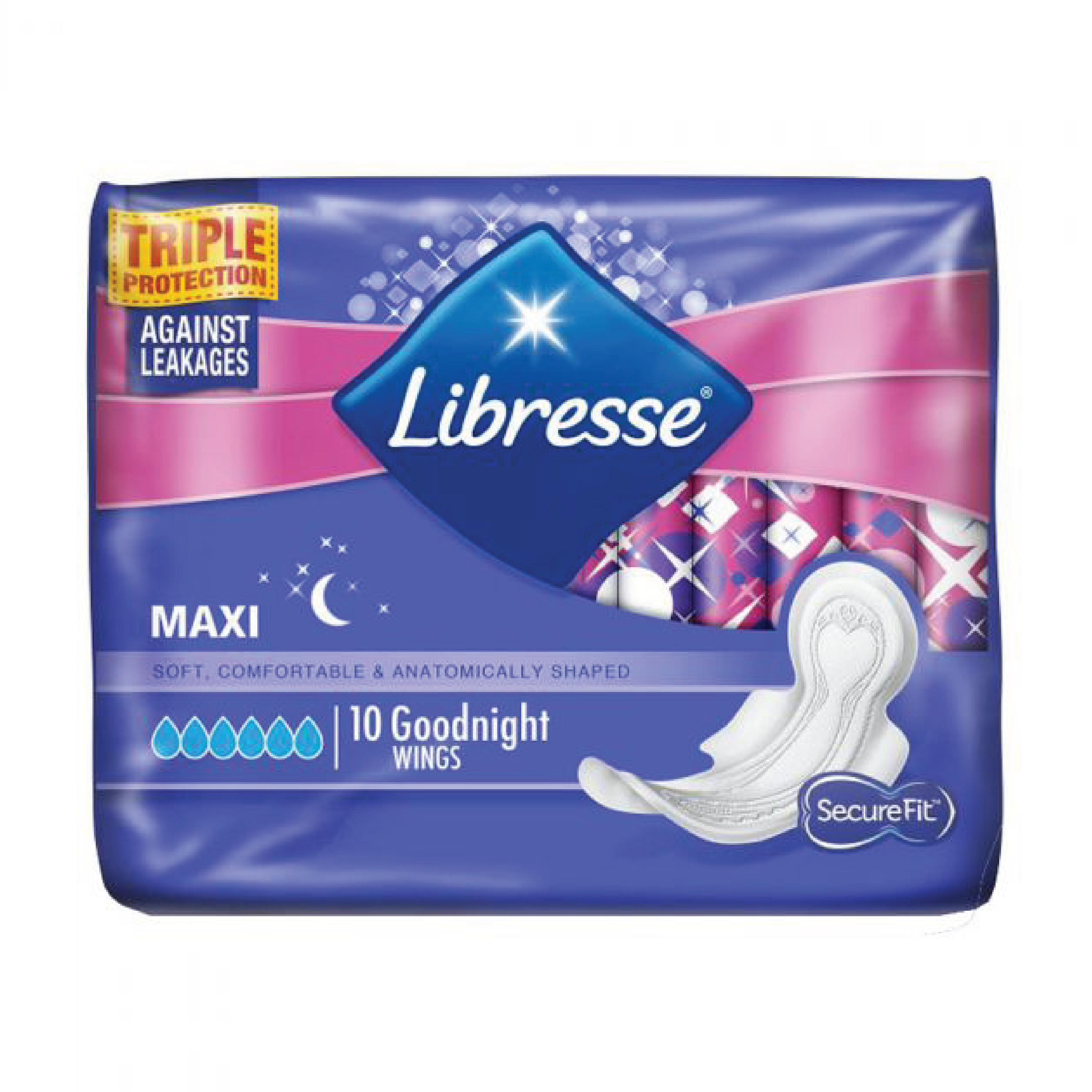 Libresse Maxi Night Wing, 10 stk.