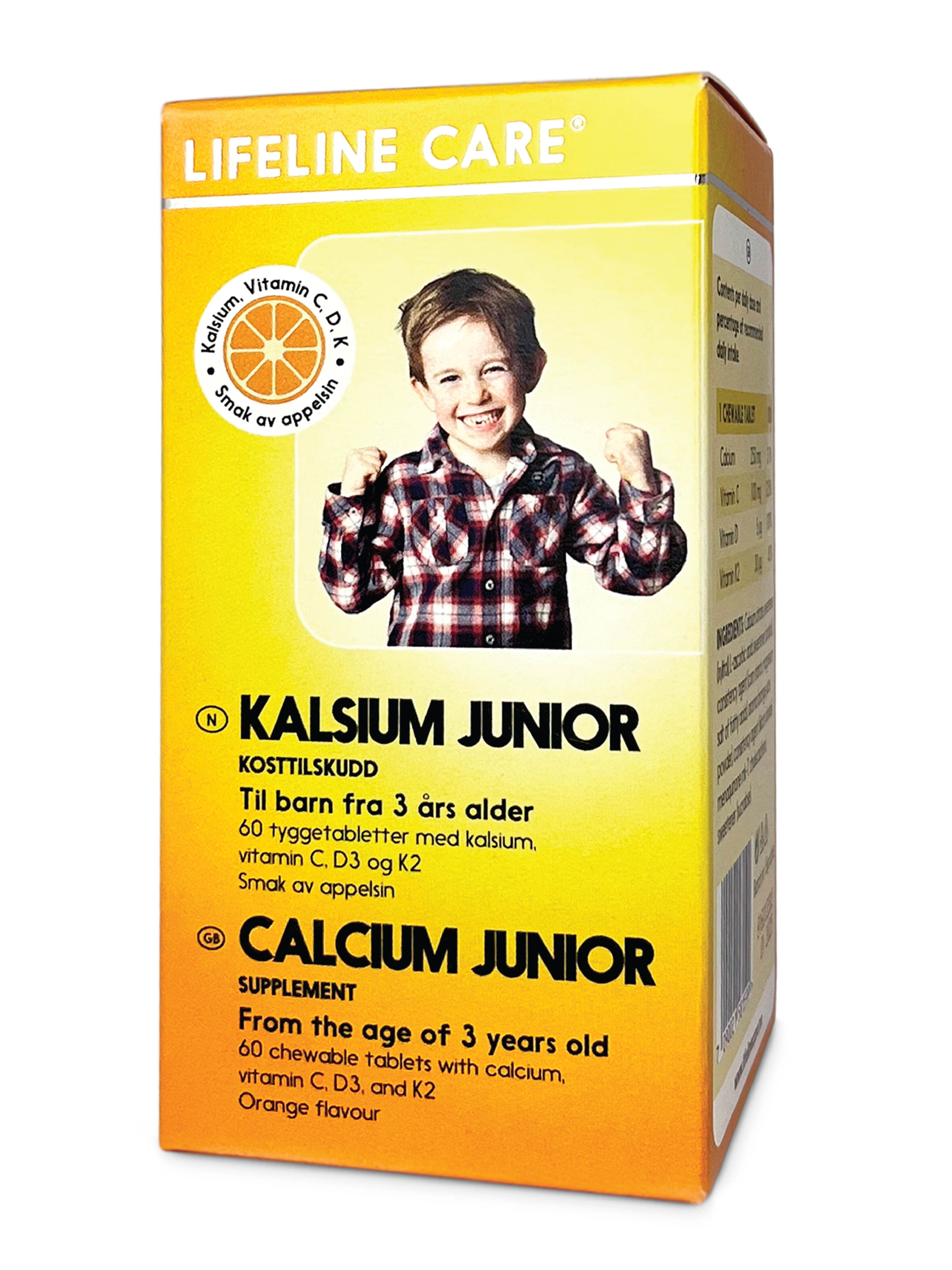 Lifeline Care Kalsium Junior Tyggetabletter, Appelsin, 60 stk.