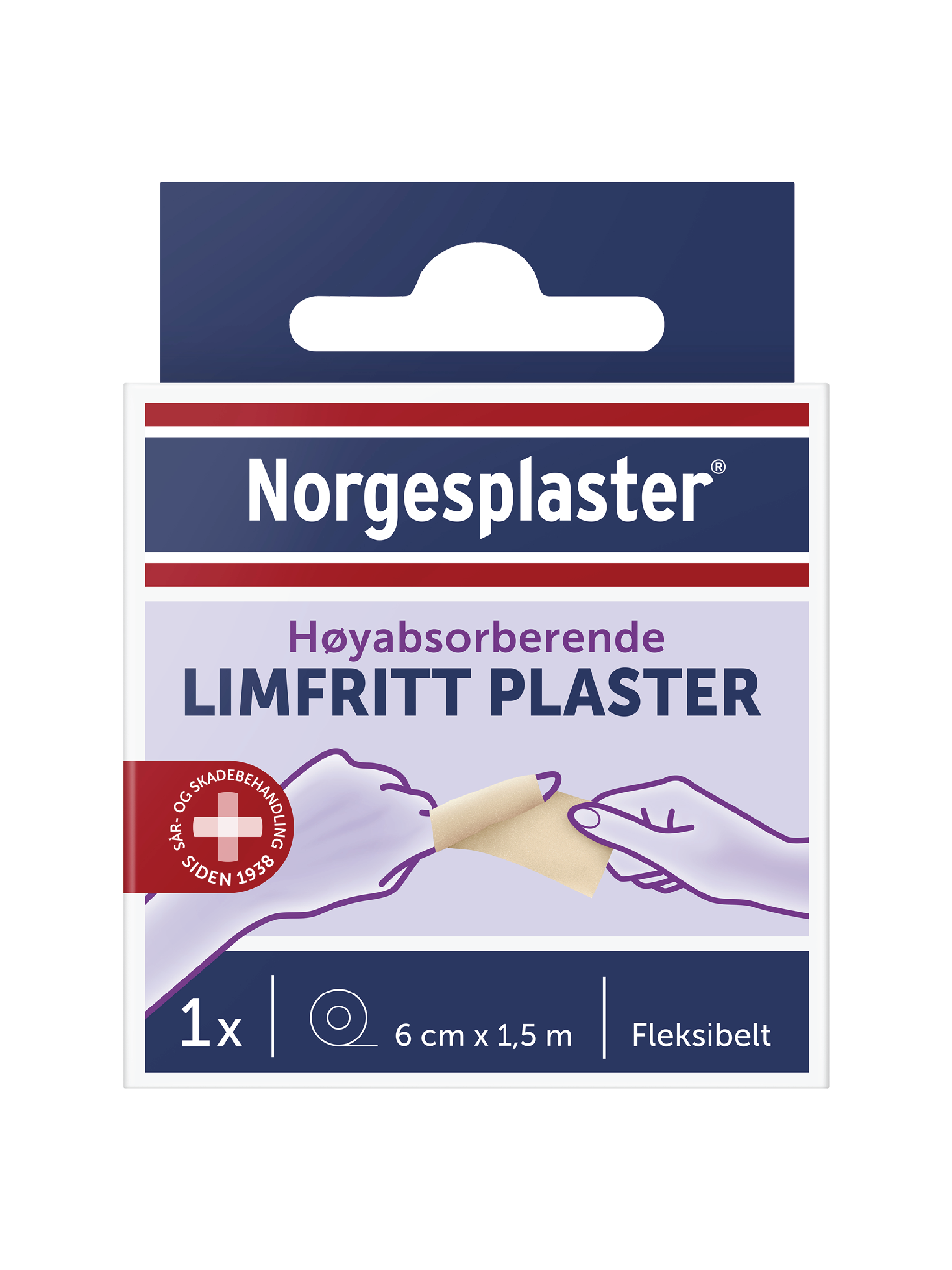 Norgesplaster Limfritt plaster, 6cm x 1,5m, 1 stk.
