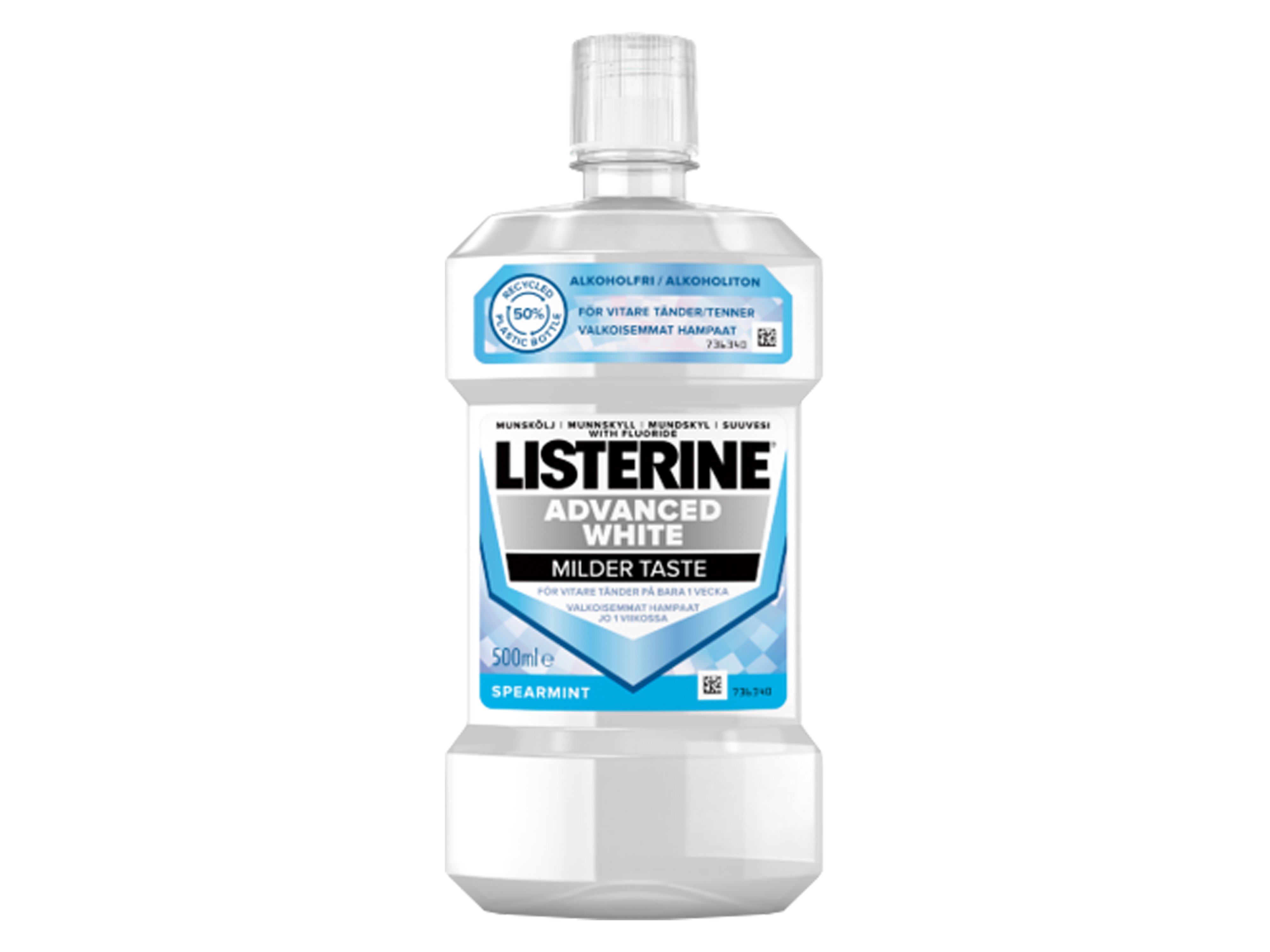 Listerine Advanced White Milder Taste Munnskyll, 500 ml