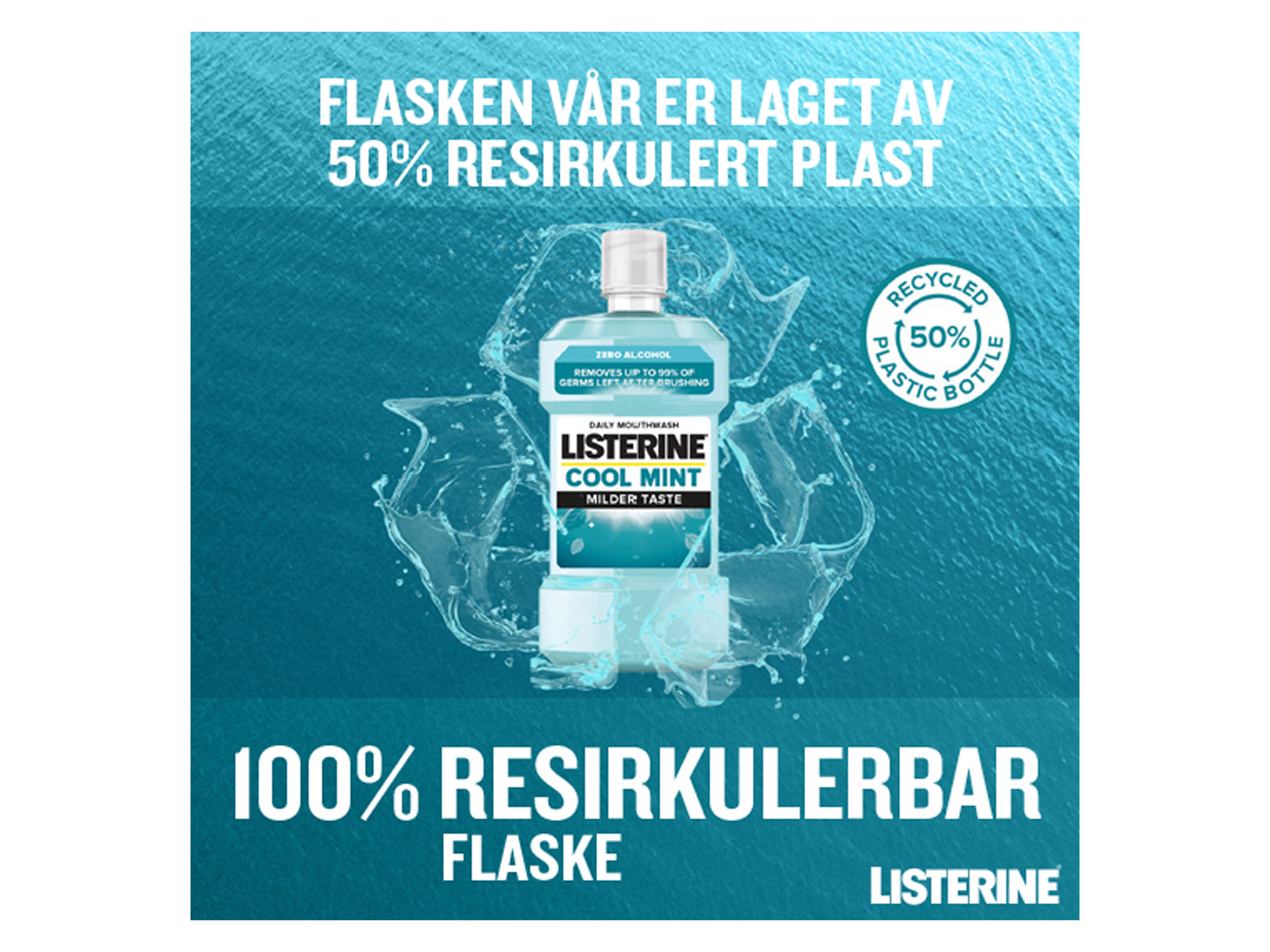Listerine Cool Mint Milder Taste Munnskyll, 500 ml
