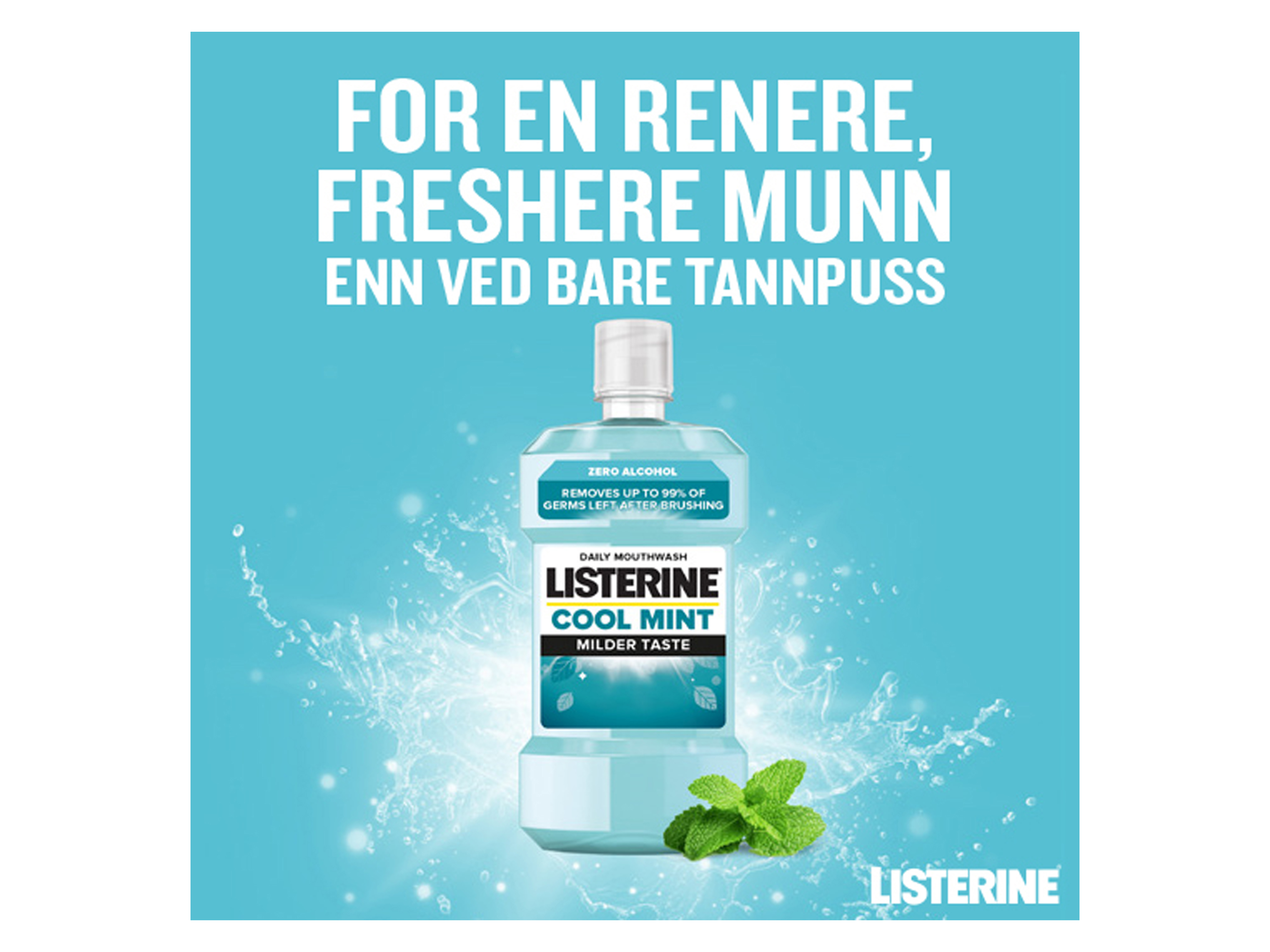 Listerine Cool Mint Milder Taste Munnskyll, 500 ml