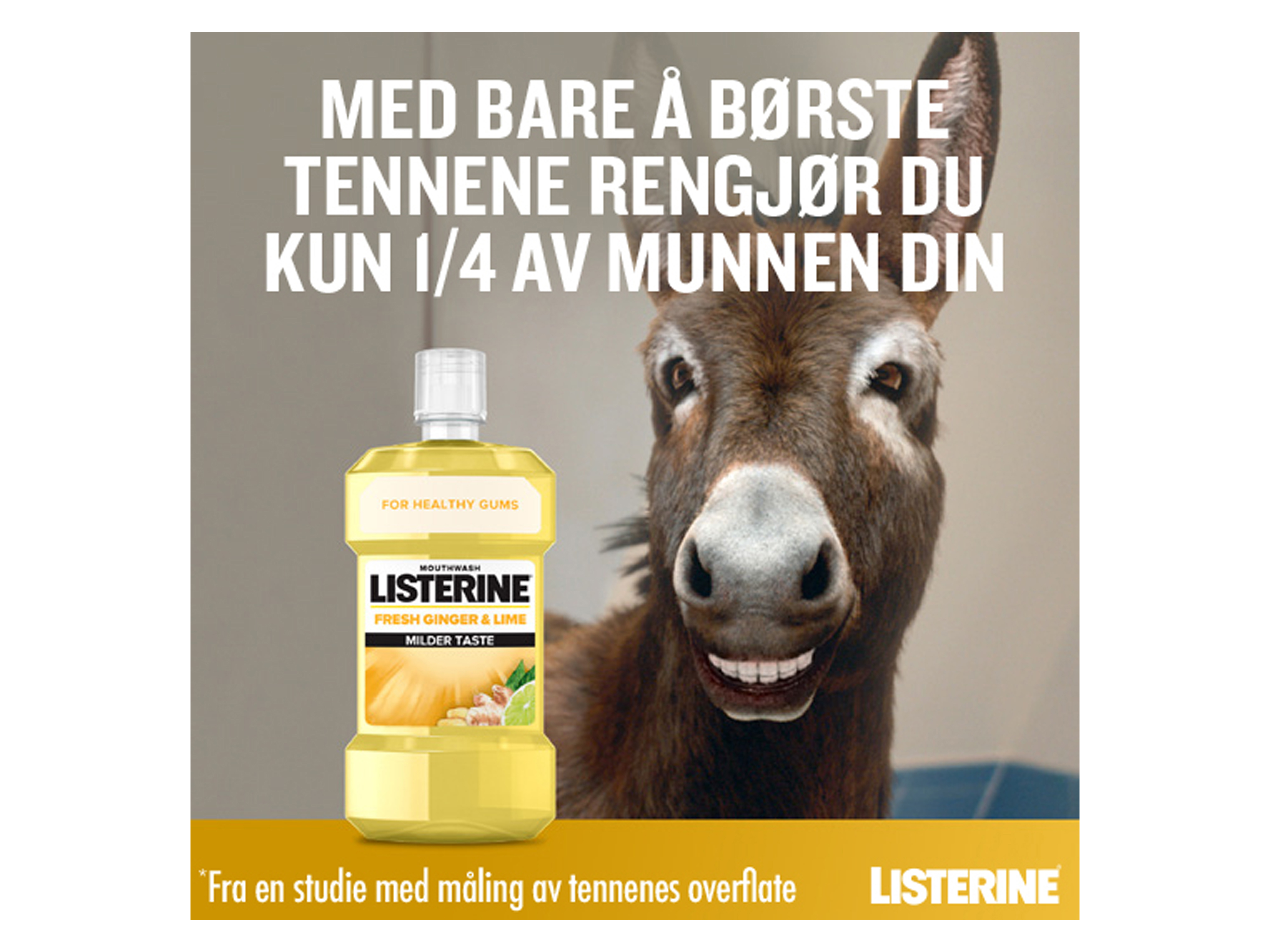 Listerine Fresh Ginger & Lime Milder Taste Munnskyll, 500 ml