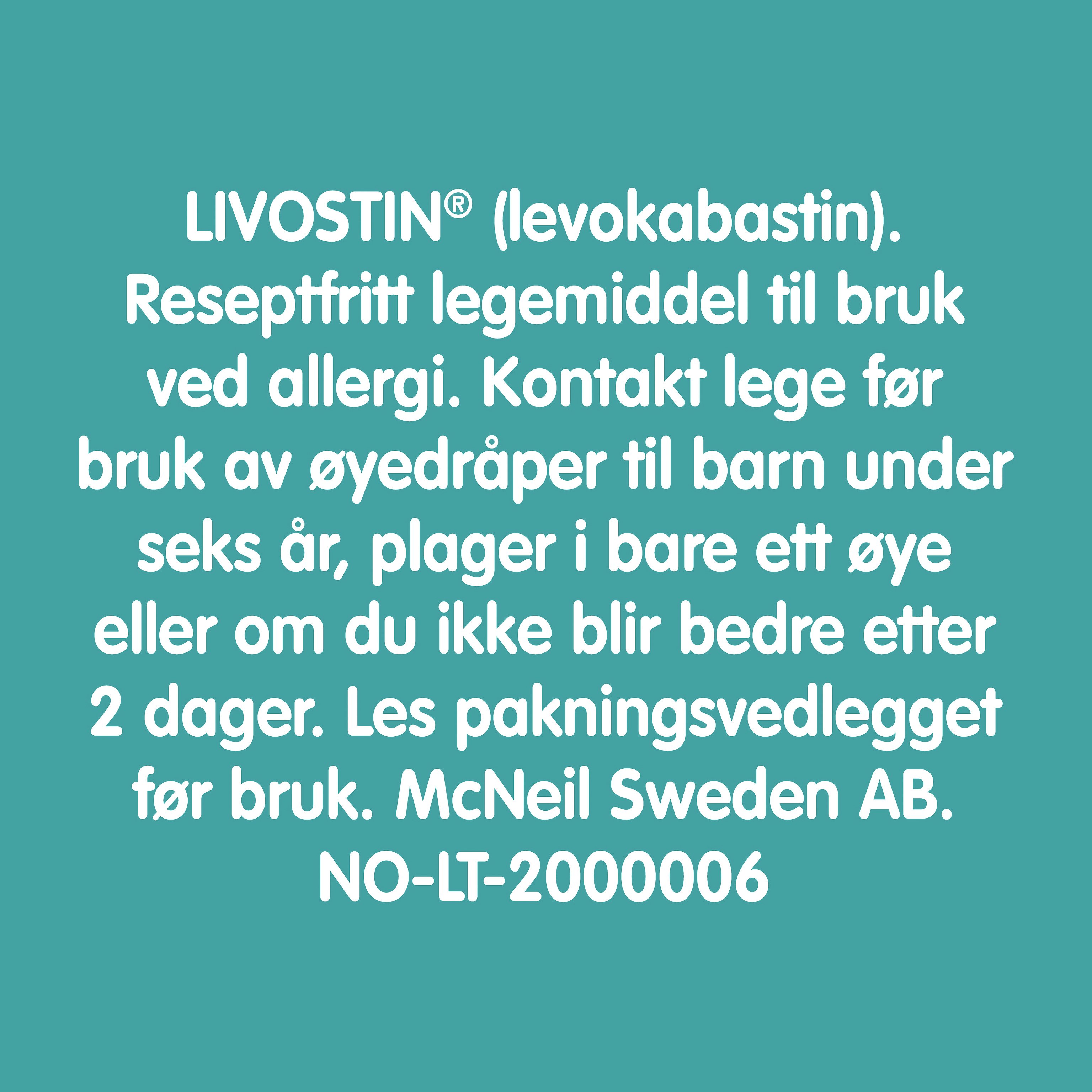 Livostin Nesespray 50 µg/dose, 150 doser