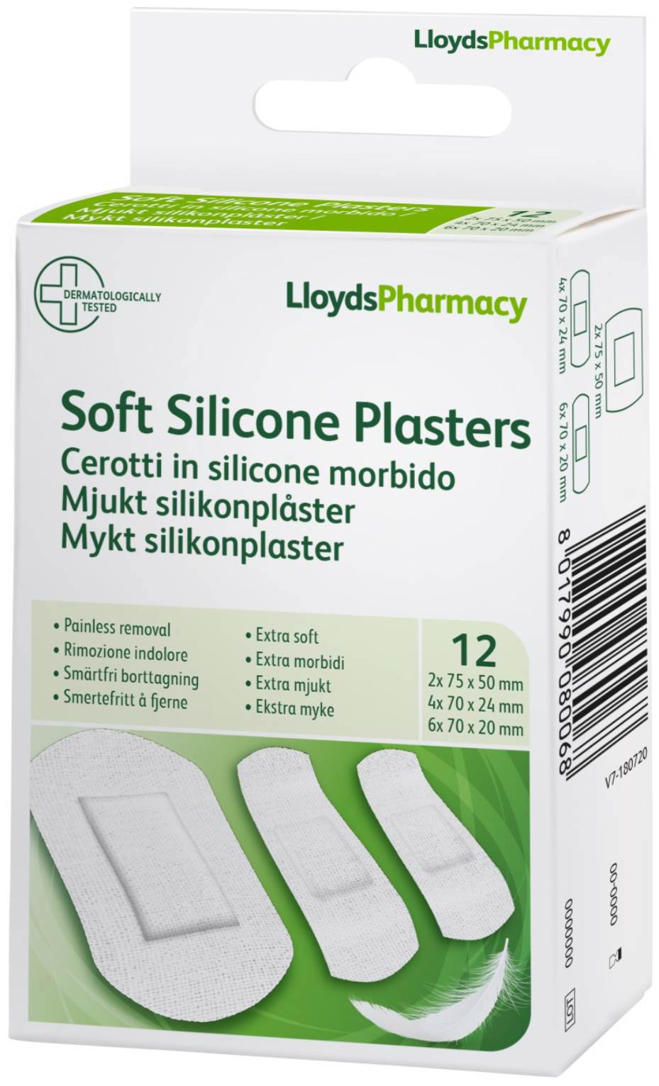 LLP Mykt Silikonplaster, 12 stk.