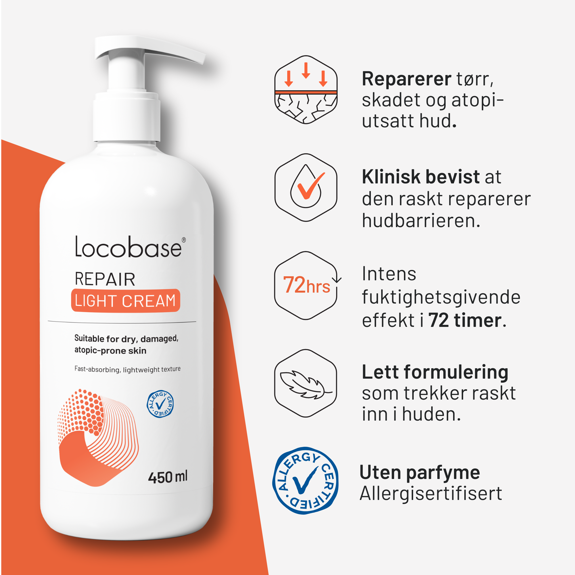 Locobase Repair Light Cream, 450 ml