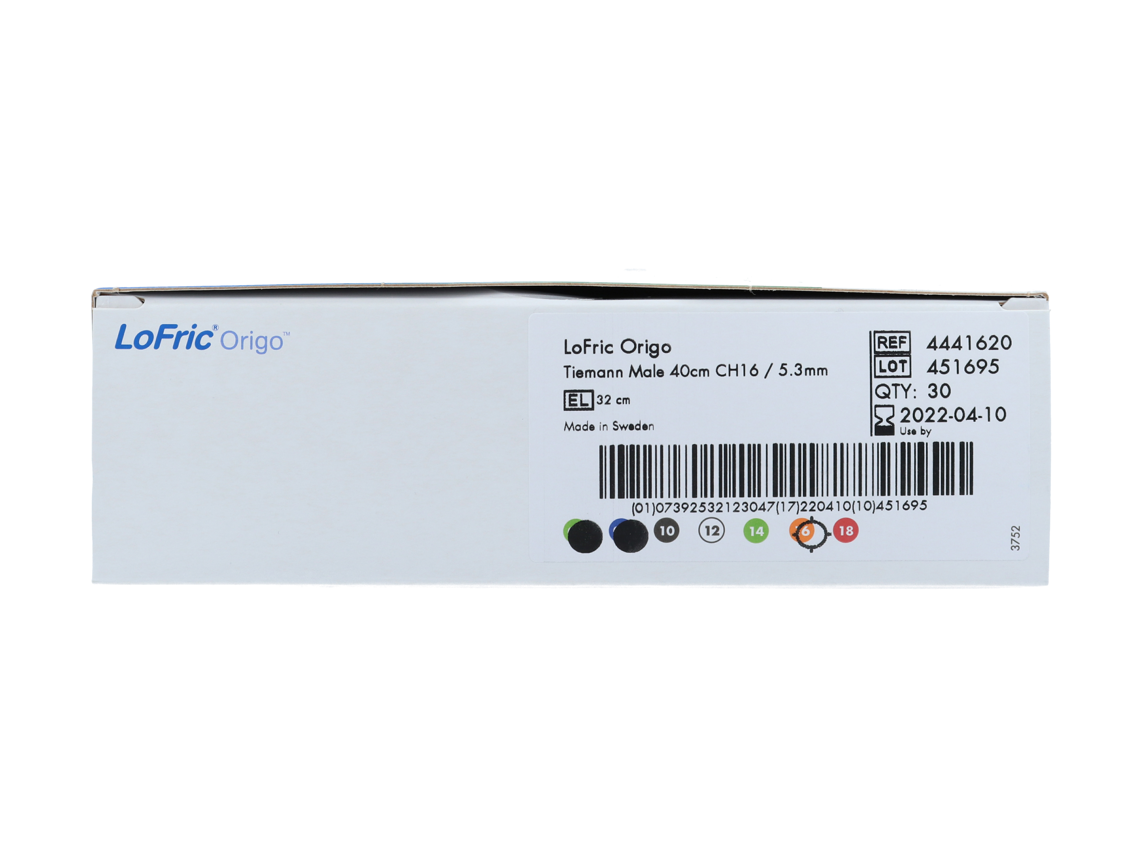 Lofric Origo kateter, Tiemann for menn, 40 cm, CH 16, 30 stk.