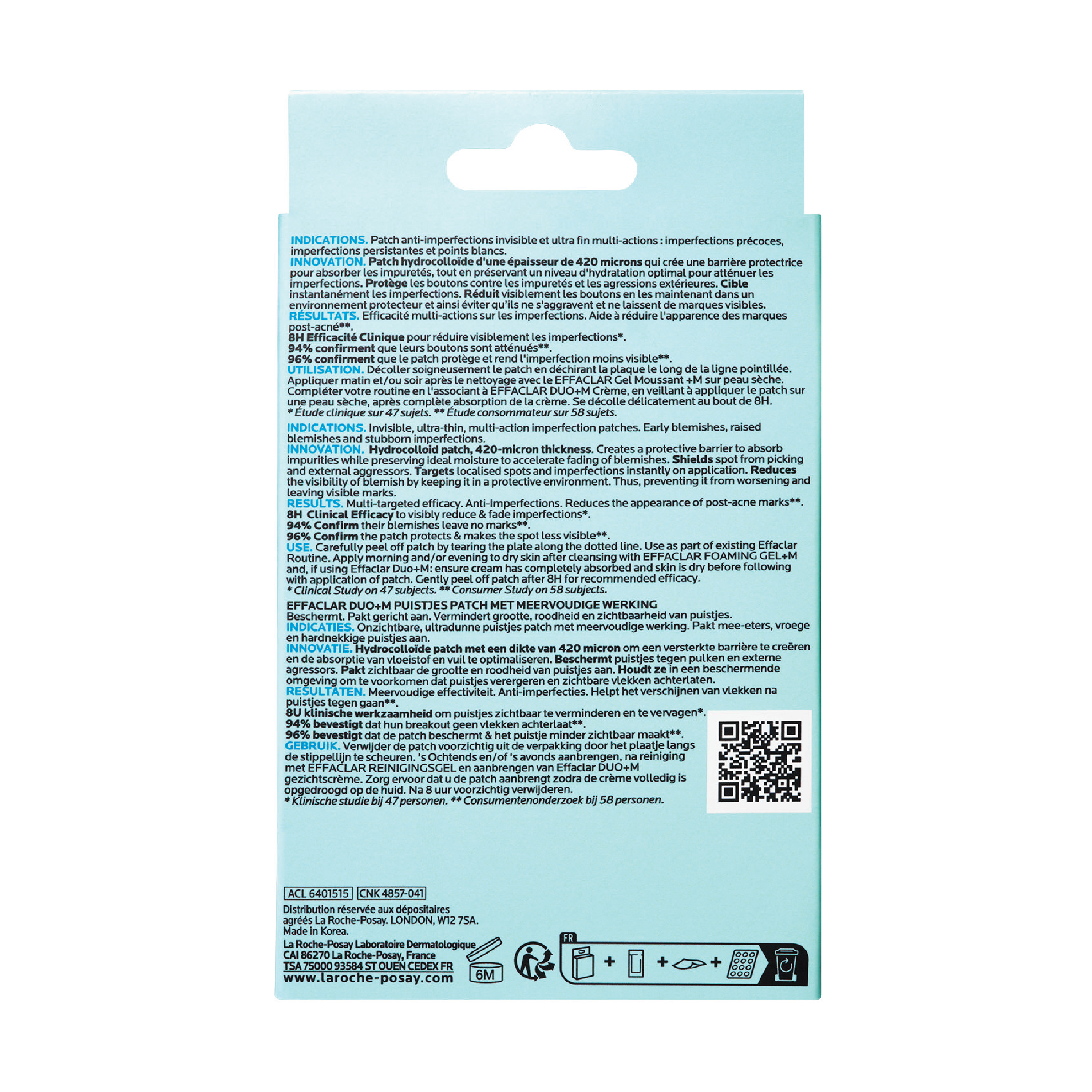 La Roche-Posay Effaclar Duo+M Multi-action Imperfection Patch, 22 stk.