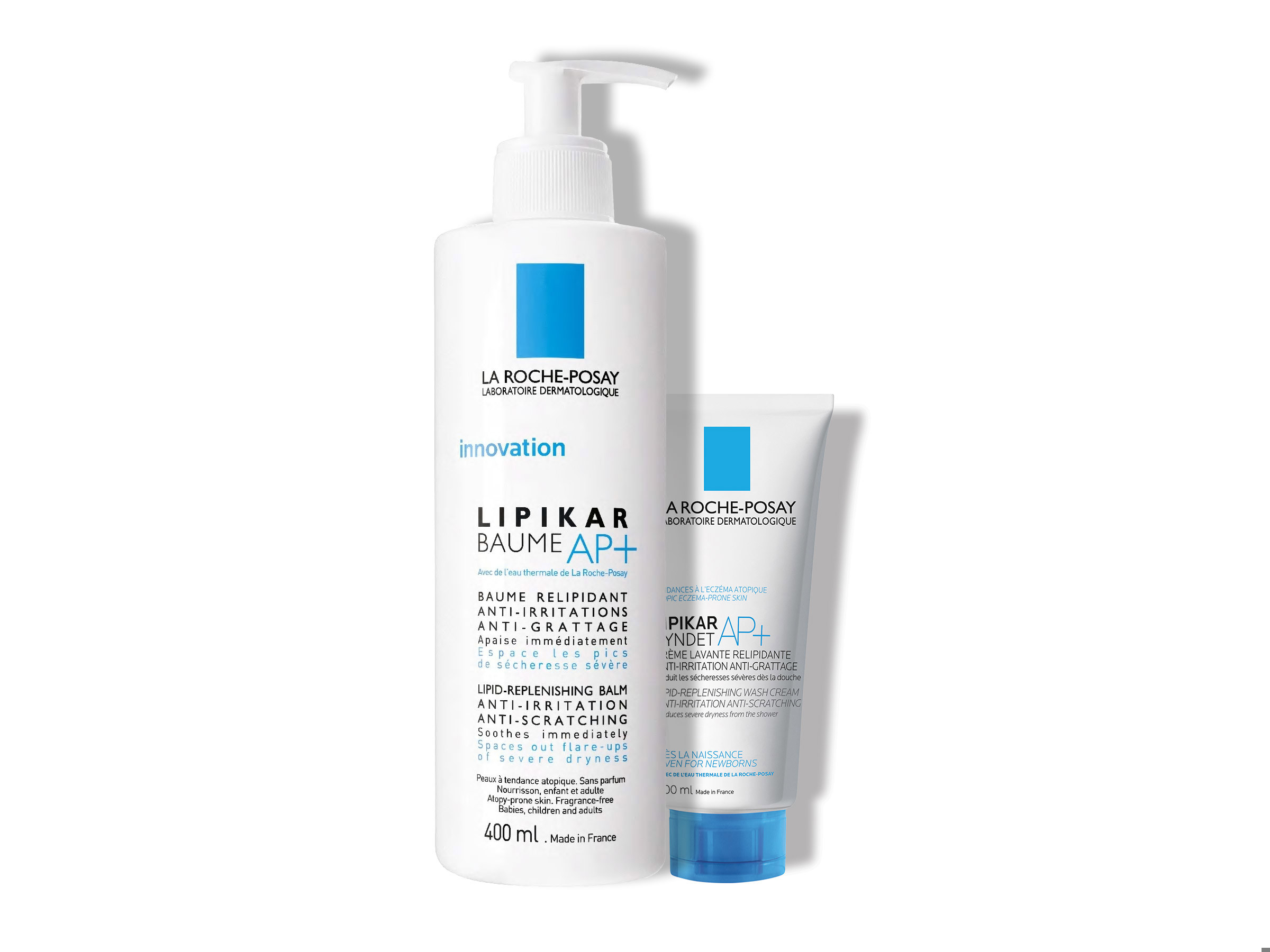 La Roche-Posay Lipikar Balm AP+ Syndet +, Fuktighetskrem 400 ml og dusjgele 100 ml