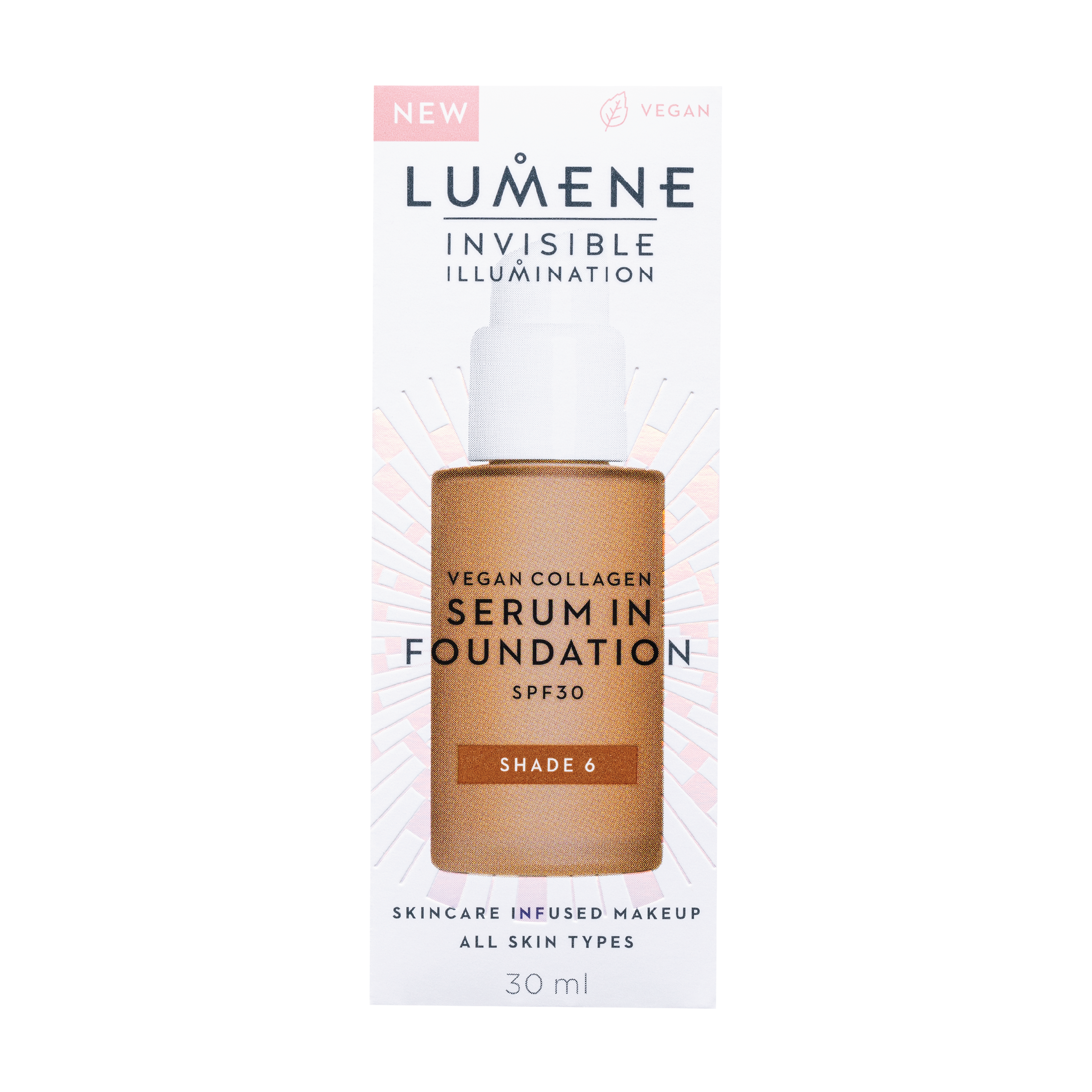 Lumene Invisible Illumination Serum In Foundation SPF30, Farge 6, 30 ml