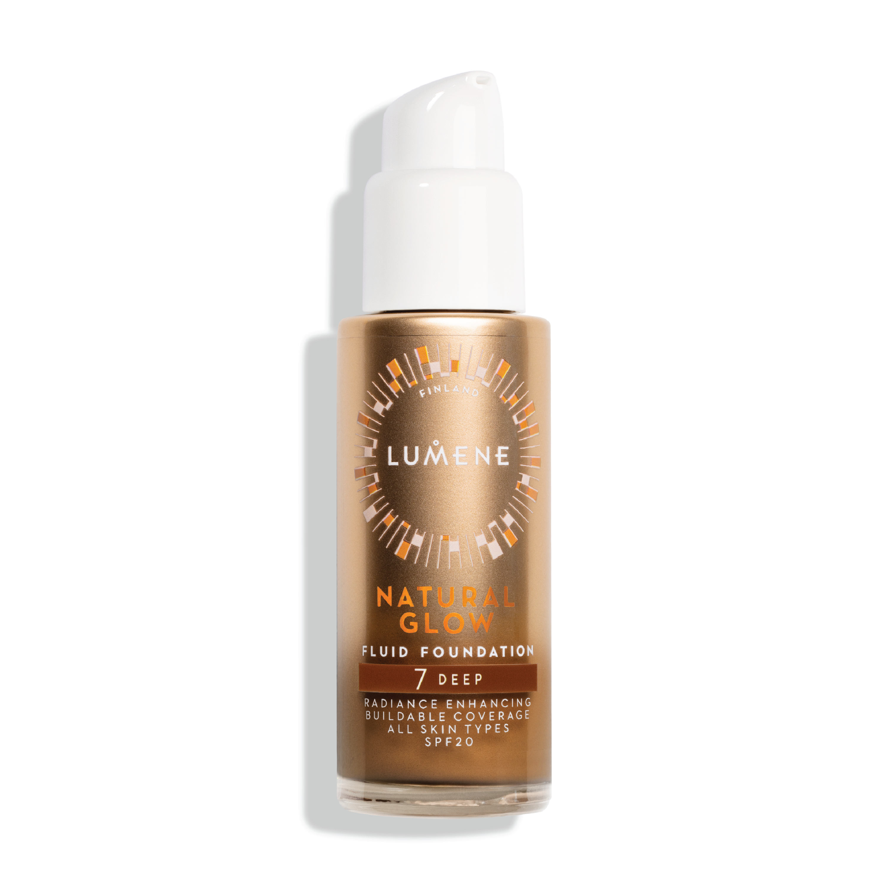 Lumene Natural Glow Fluid Foundation SPF20, 7 Deep, 30 ml