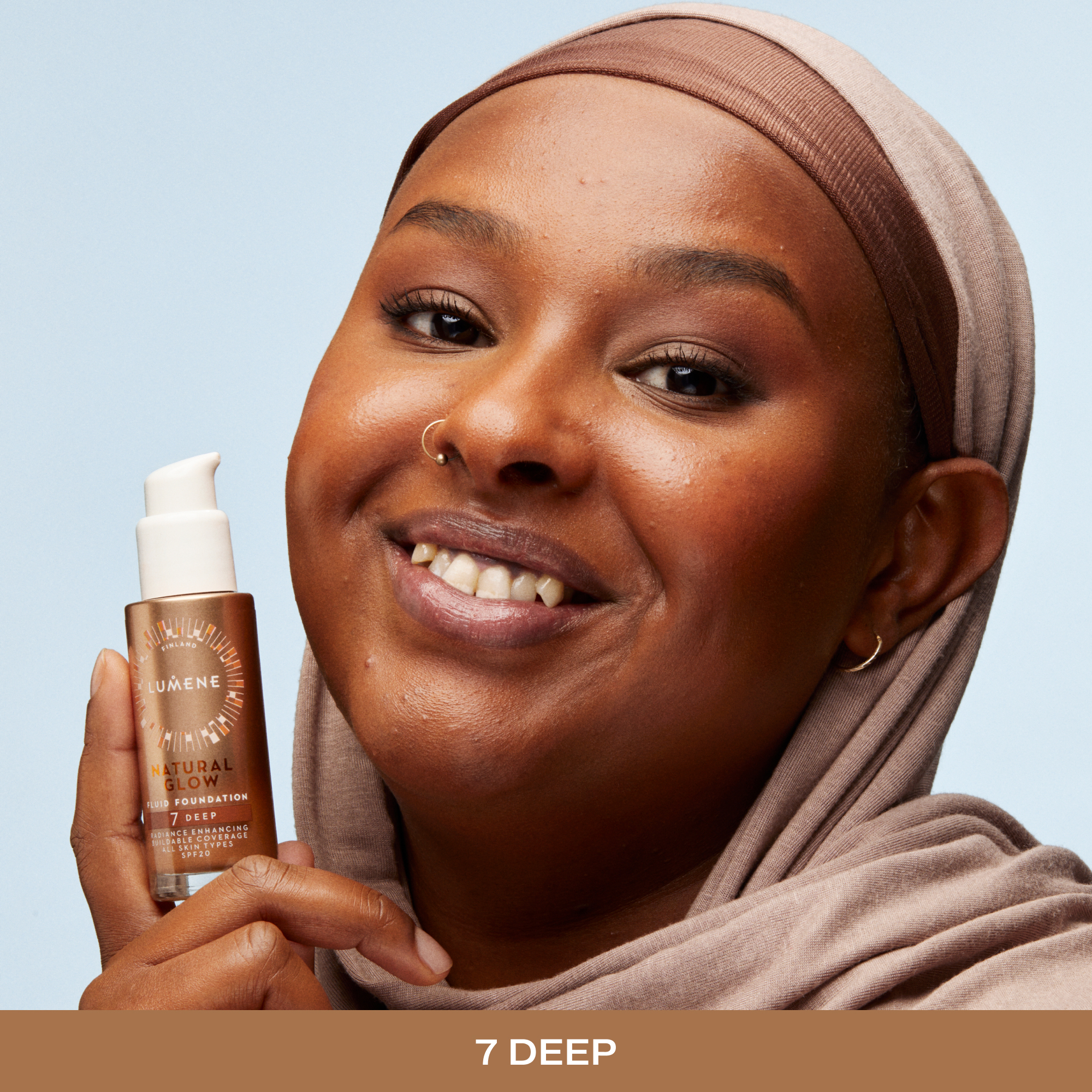 Lumene Natural Glow Fluid Foundation SPF20, 7 Deep, 30 ml