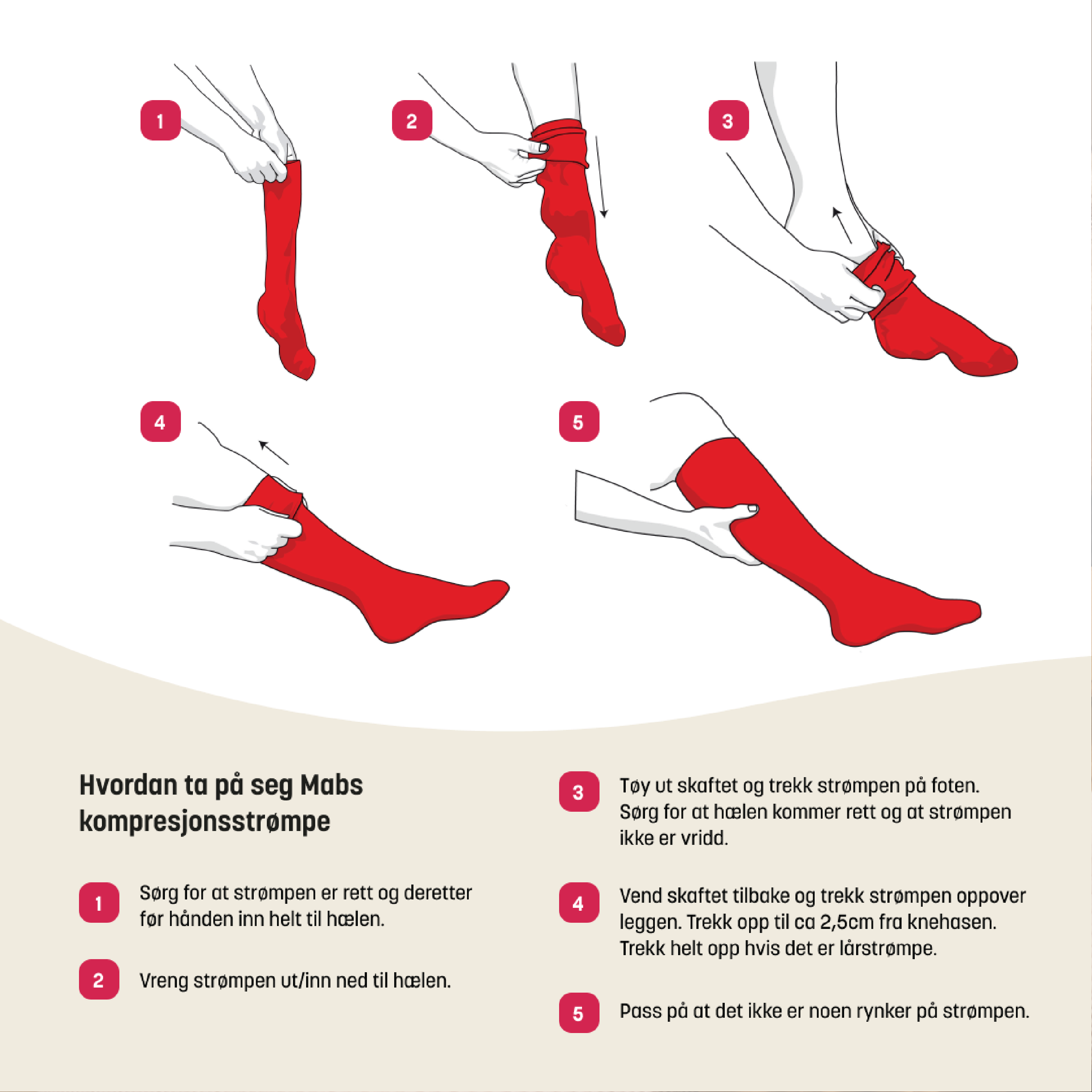 Mabs Nylon Knestrømpe Klasse 1, Medium, sand, 1 par