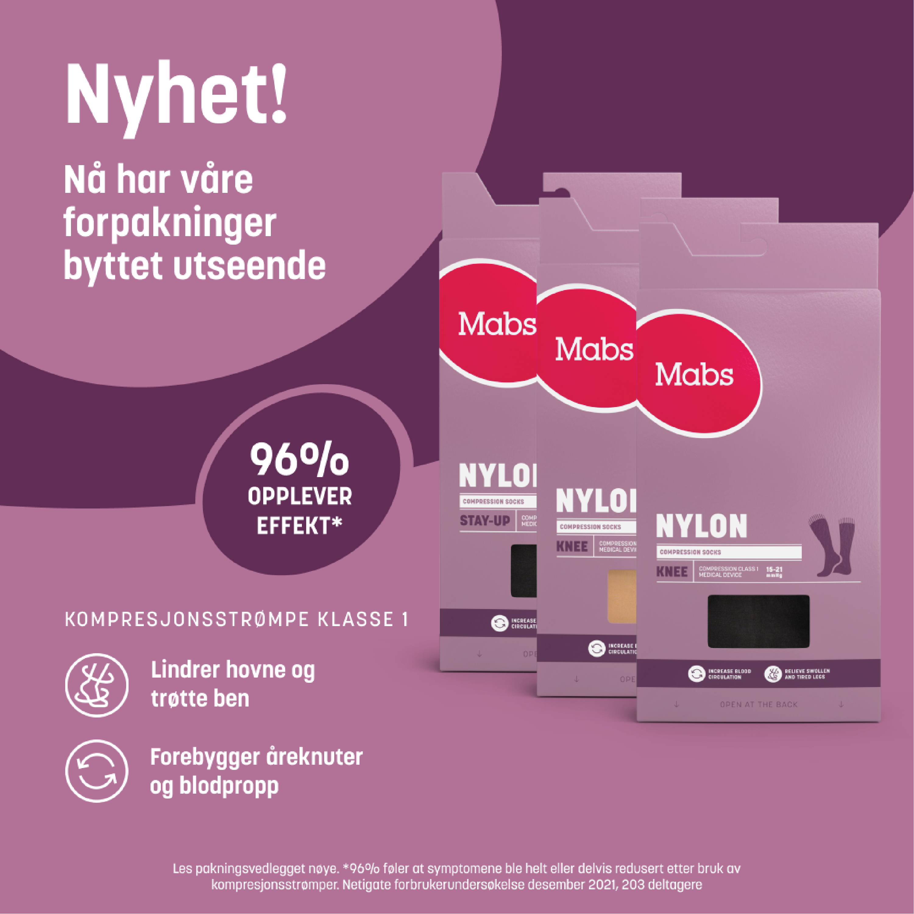 Mabs Nylon Knestrømpe Klasse 1, Medium, sand, 1 par