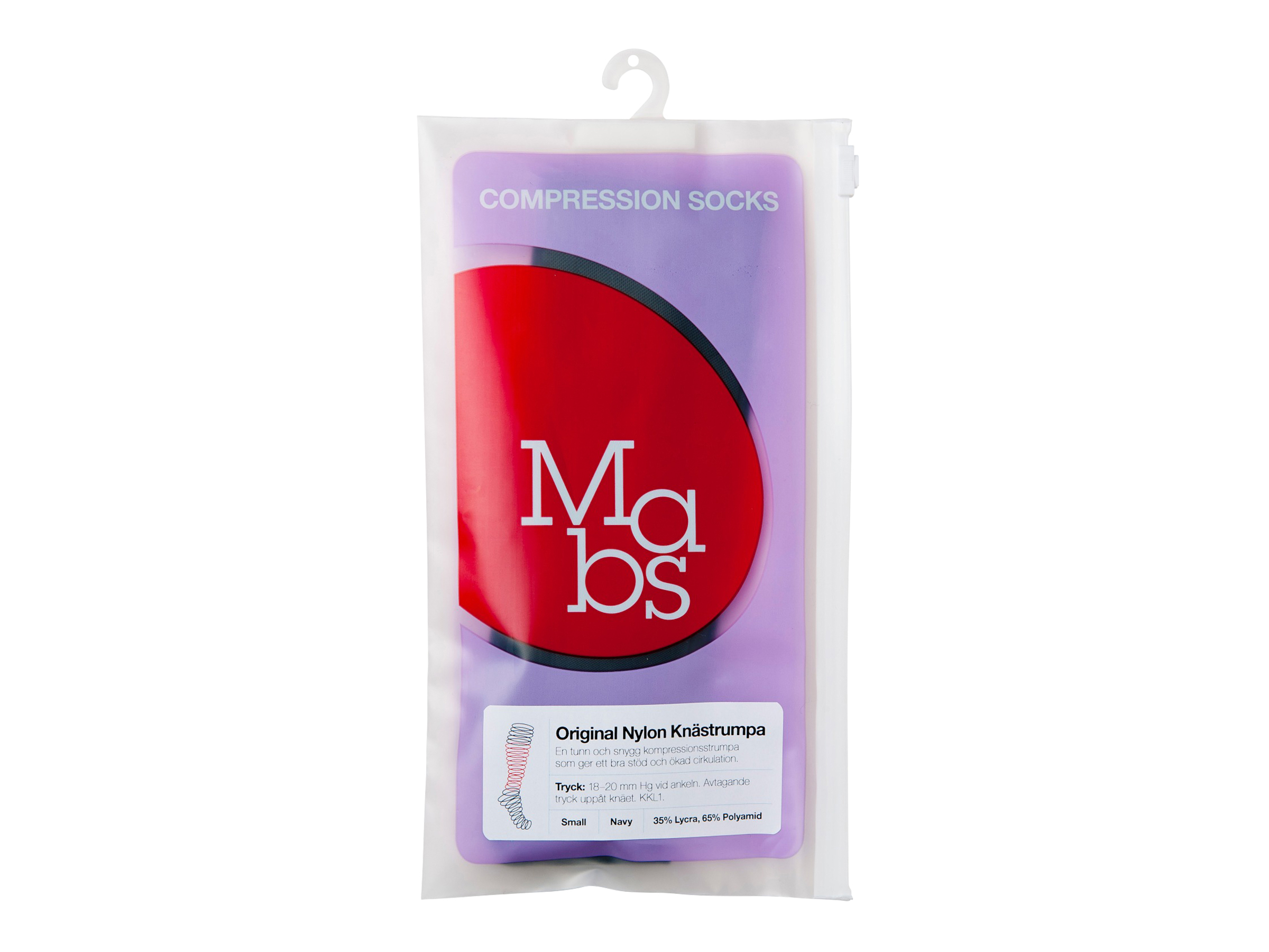 Mabs Nylon kompresjonsstrømpe, Klasse 1, sort Str Medium, 1 par