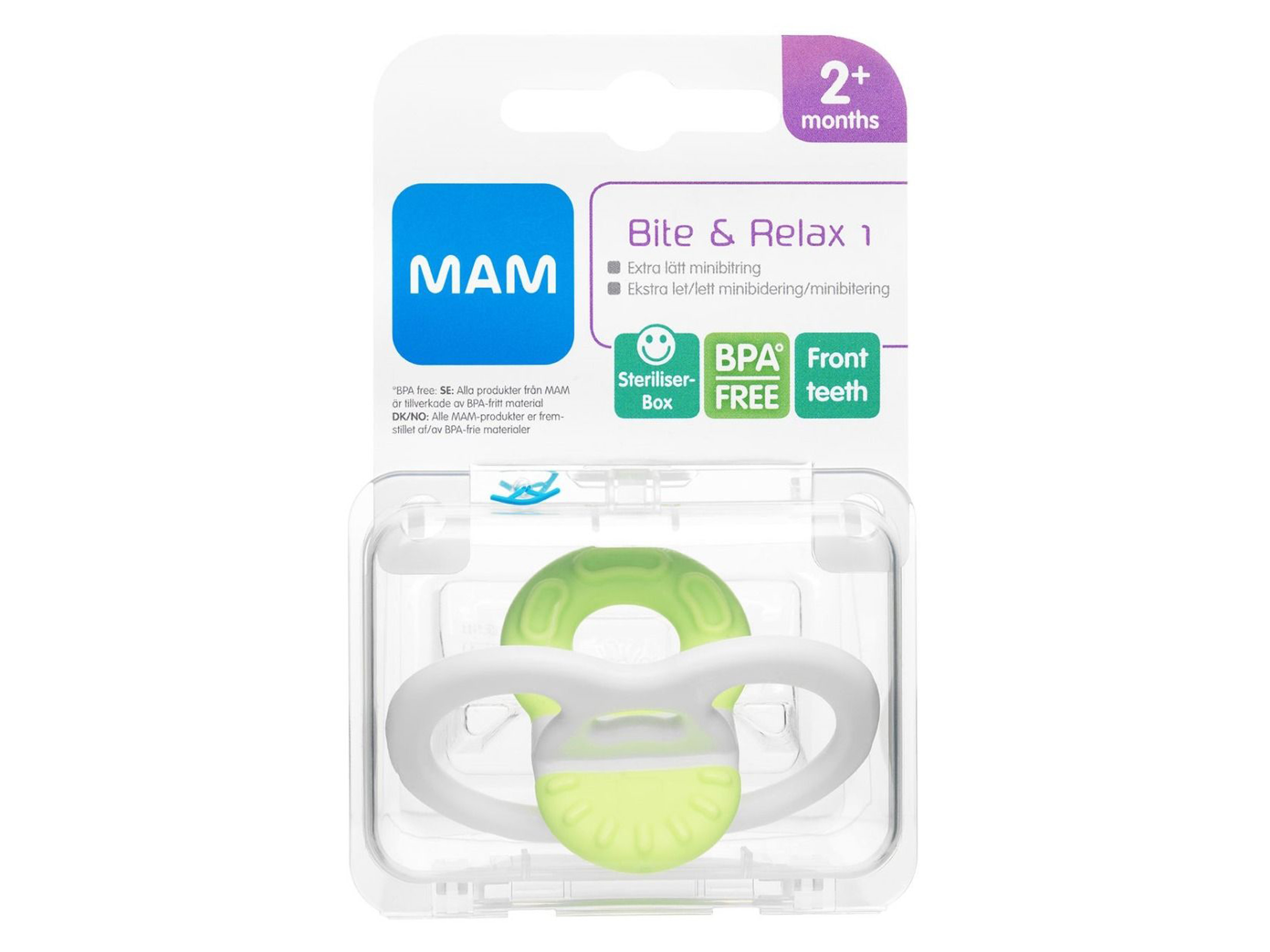 MAM Bite & Relax Phase 1, 2 mnd+, assorterte farger, 1 stk.