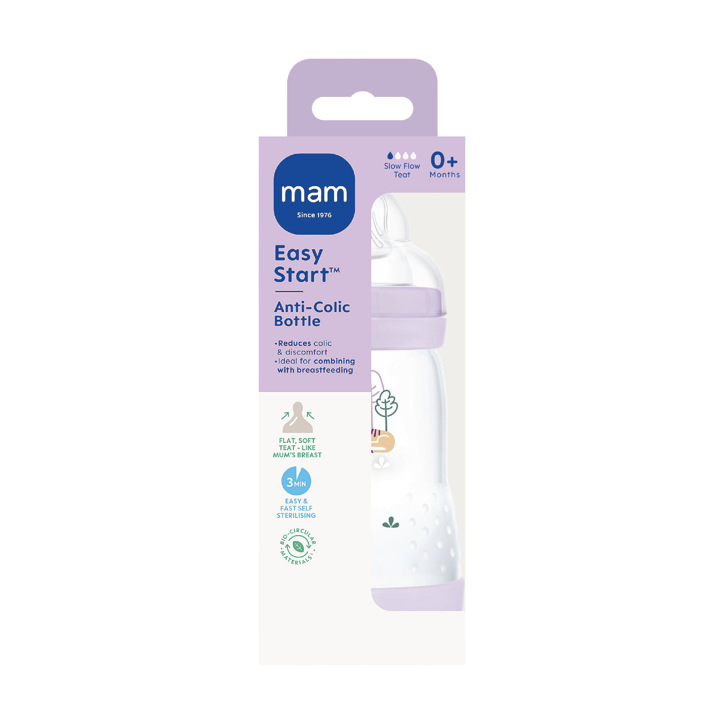 MAM Easy Start Anti-Colic Tåteflaske, Lilla, 260 ml