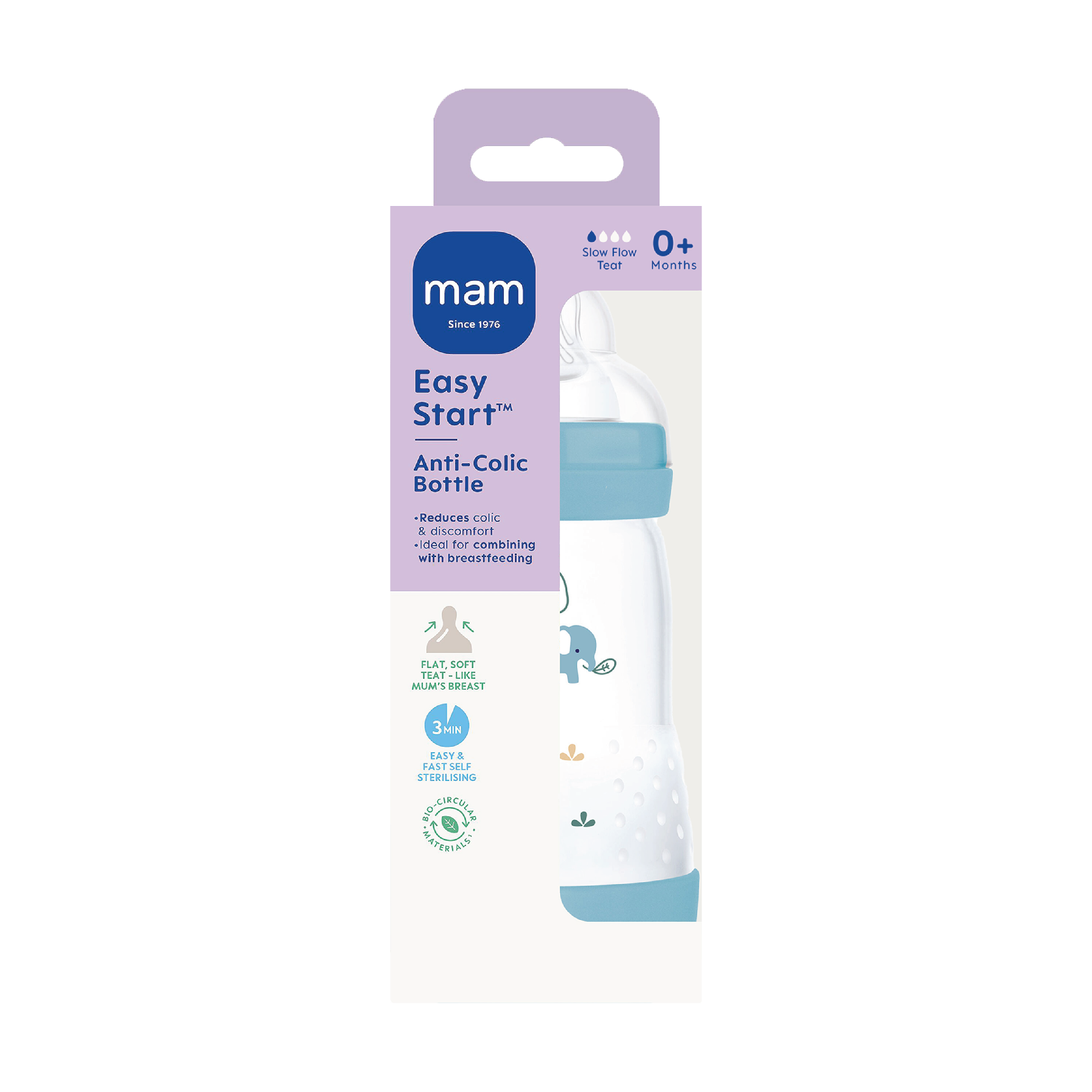 MAM Easy Start Anti-Colic Tåteflaske, Blå, 260 ml