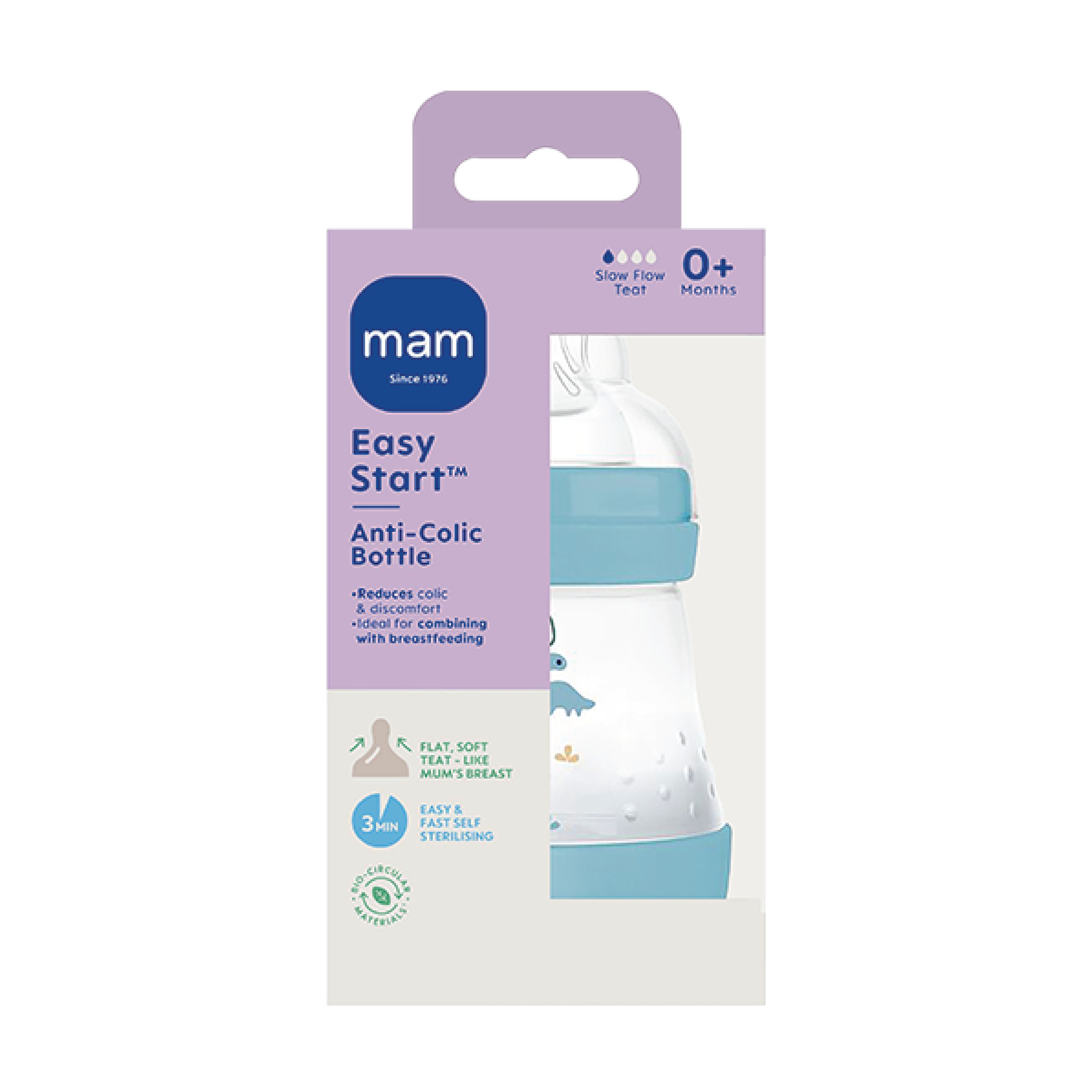 MAM Easy Start Anti-Colic Tåteflaske, Blå, 160 ml