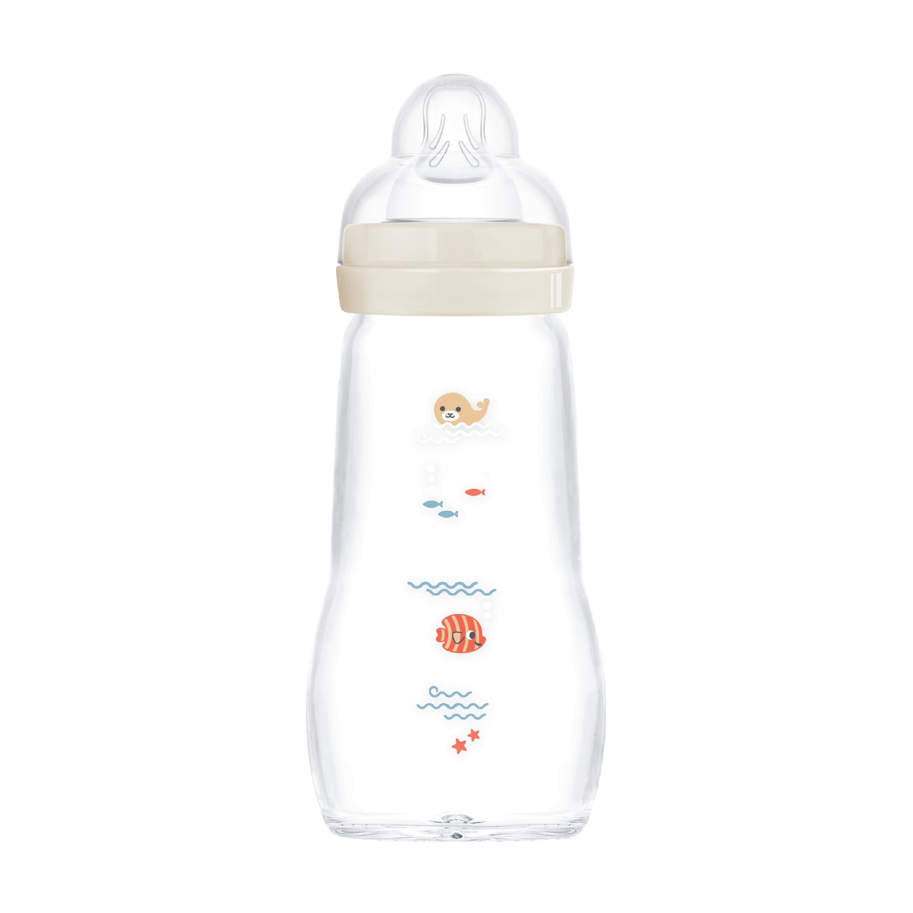 MAM Feel Good Tåteflaske Glass, Beige, 260 ml