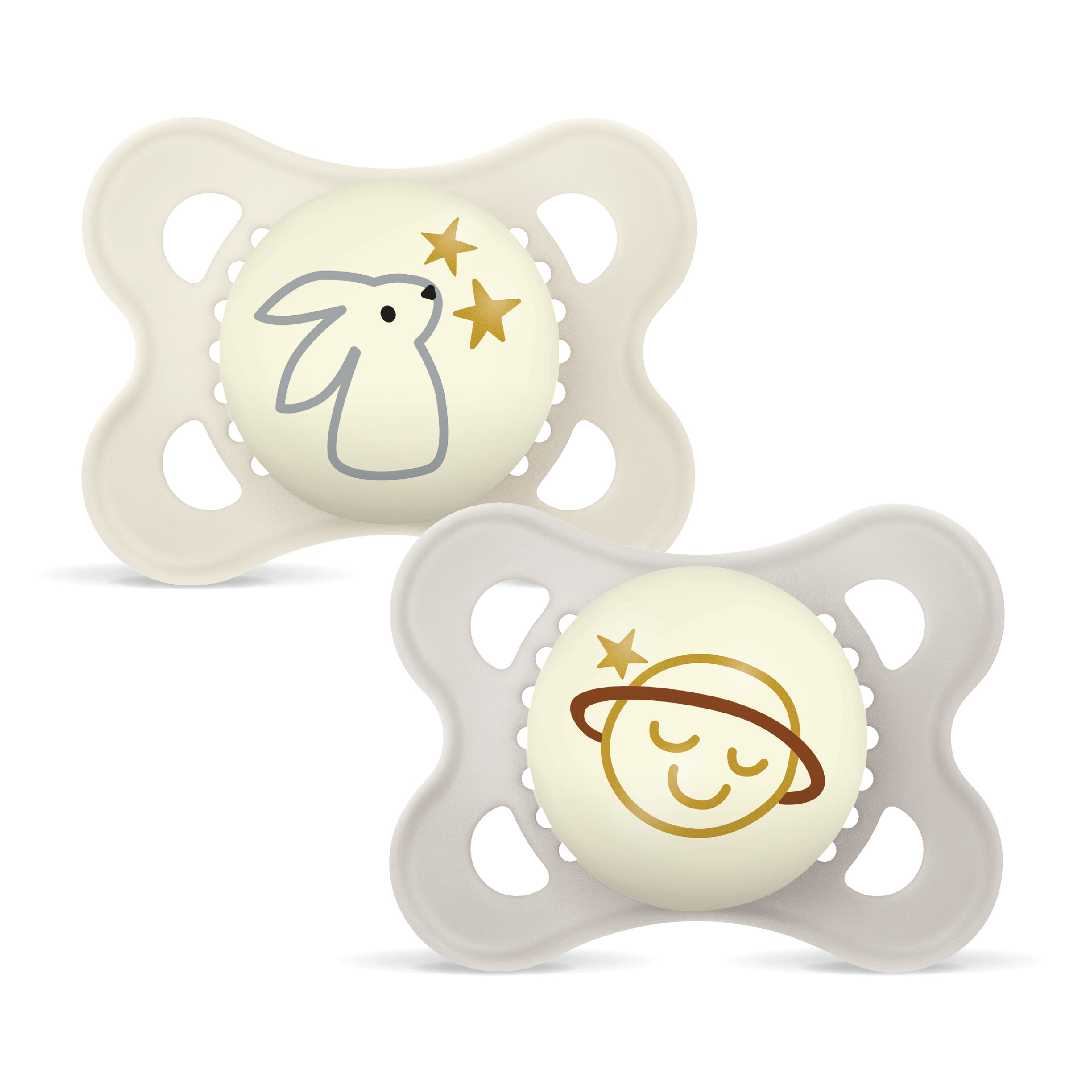 MAM Original Night Smokk, 0-6 mnd, beige/lysegrønn, 2 stk.