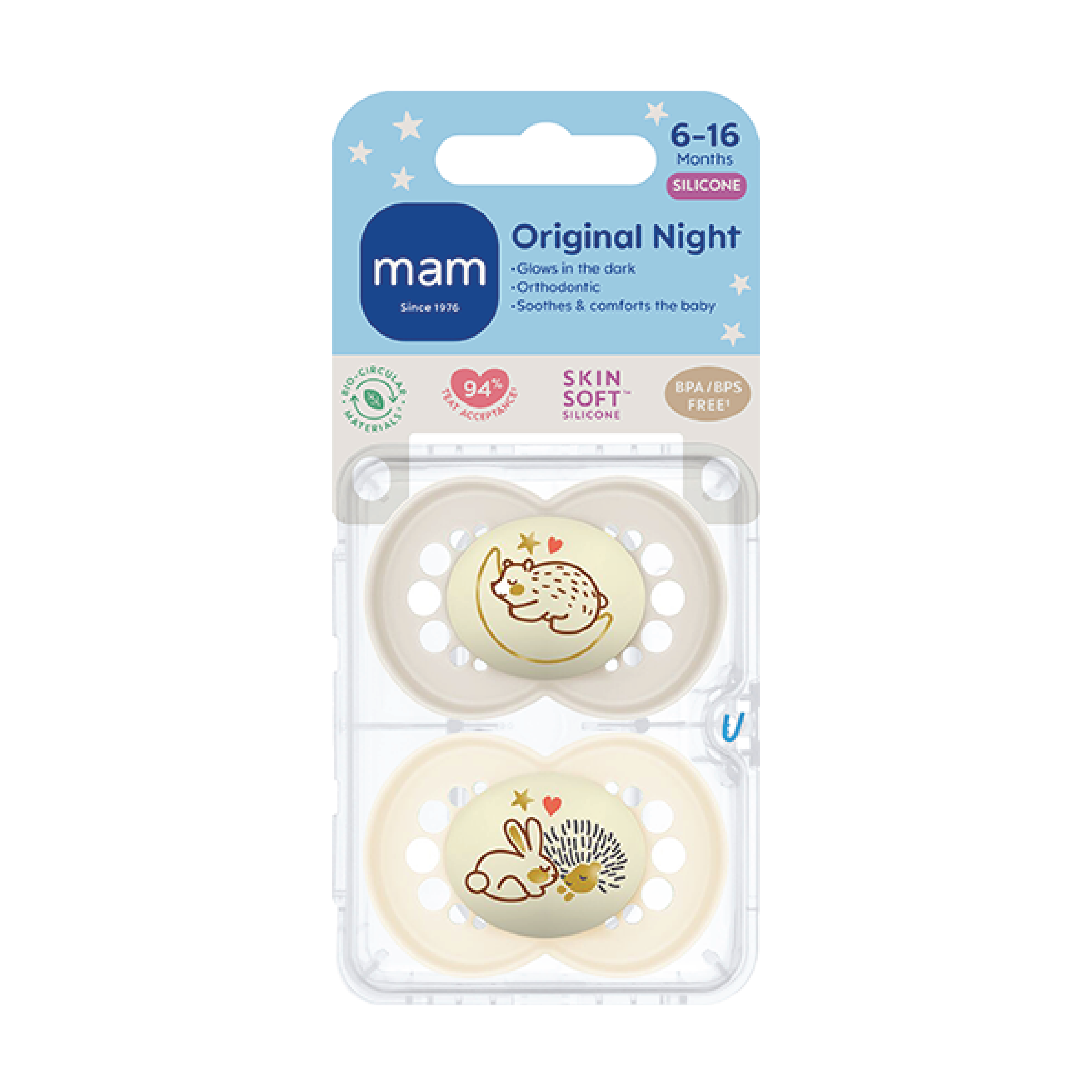 MAM Original Night Smokk, 6-16 mnd, beige, 2 stk.