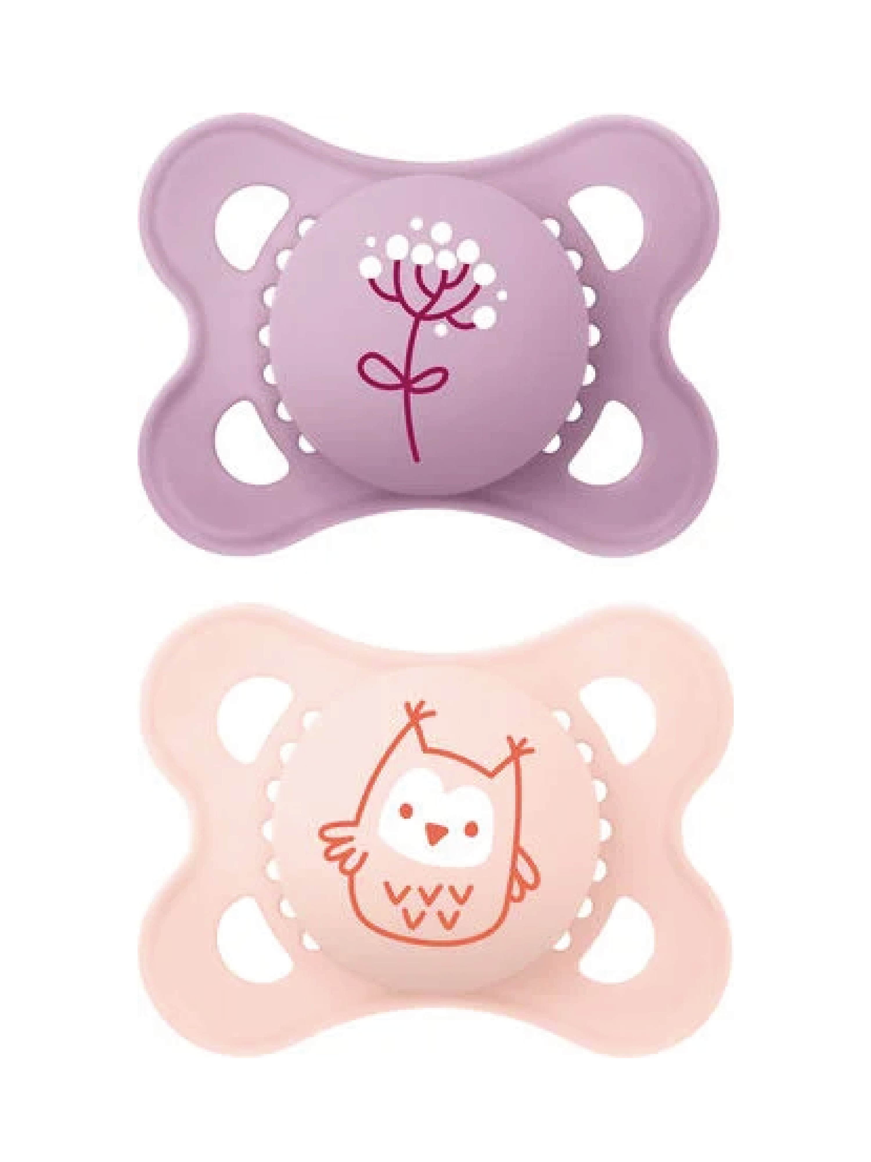 MAM Original Silk Teat Smokk, 0–6 mnd, rosa, 2 stk.