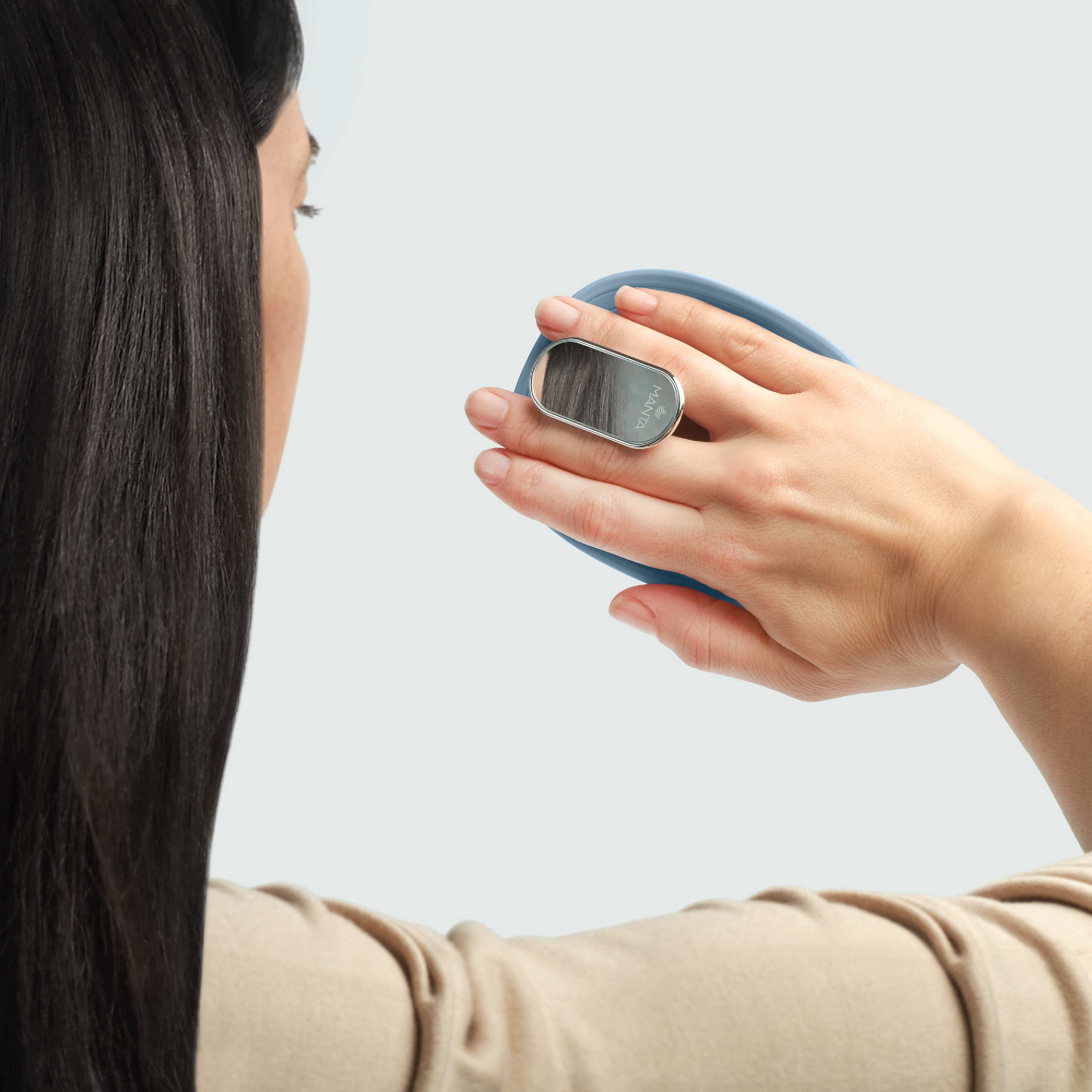 MANTA Mirror Hårbørste, Blå, 1 stk.