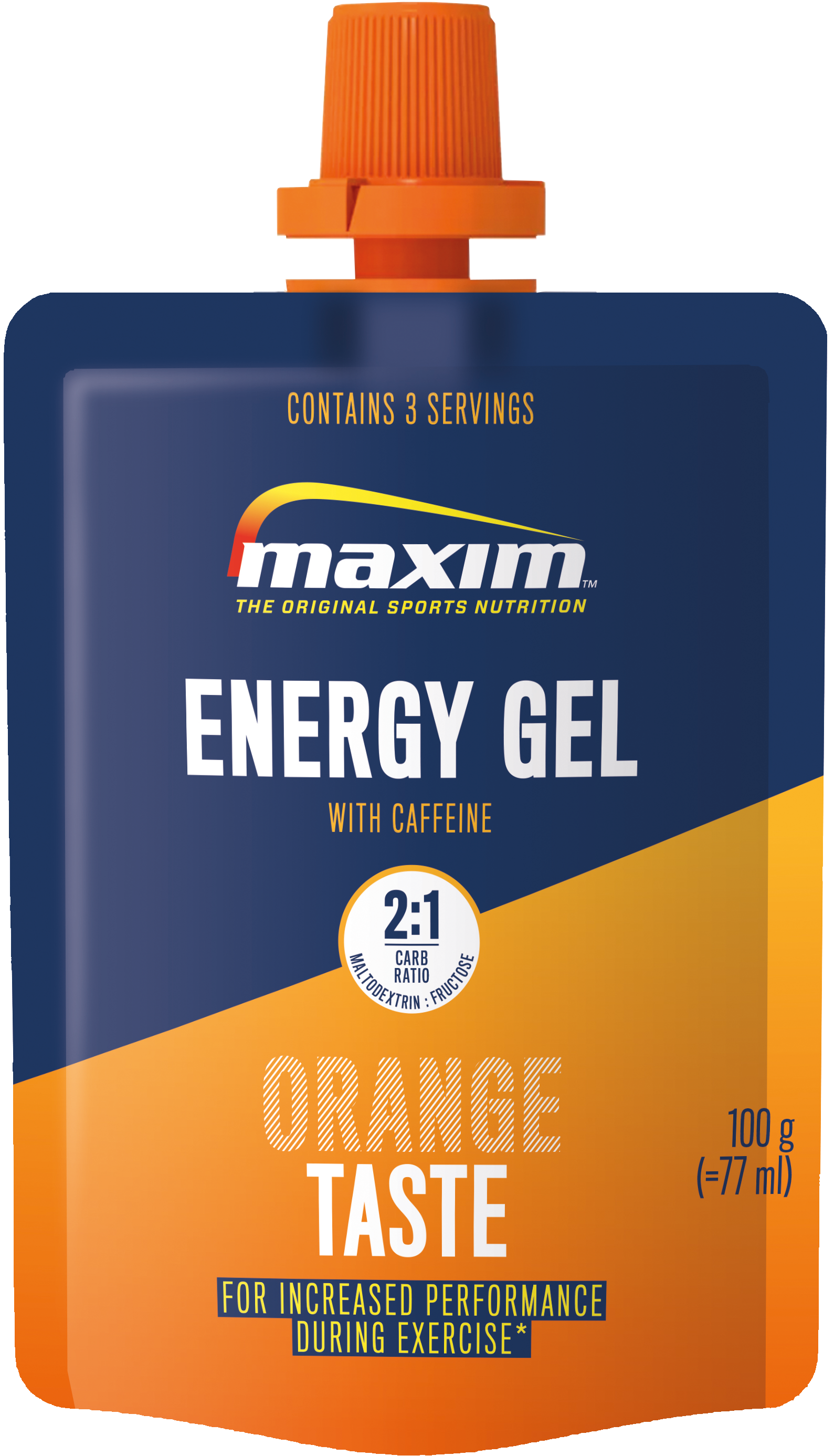Maxim Energigel Appelsin med koffein, 100 gram