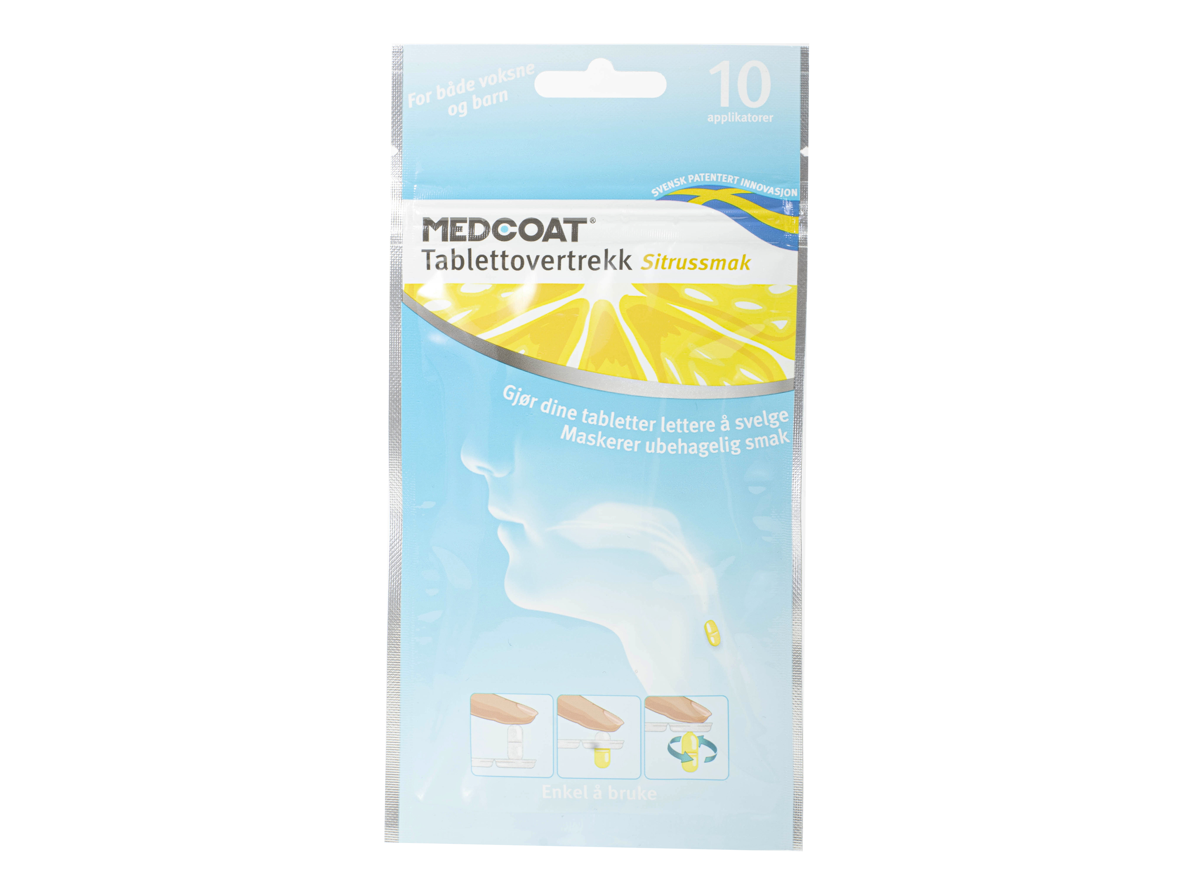 Medcoat Tablettovertrekk Citrus, 10 stk.