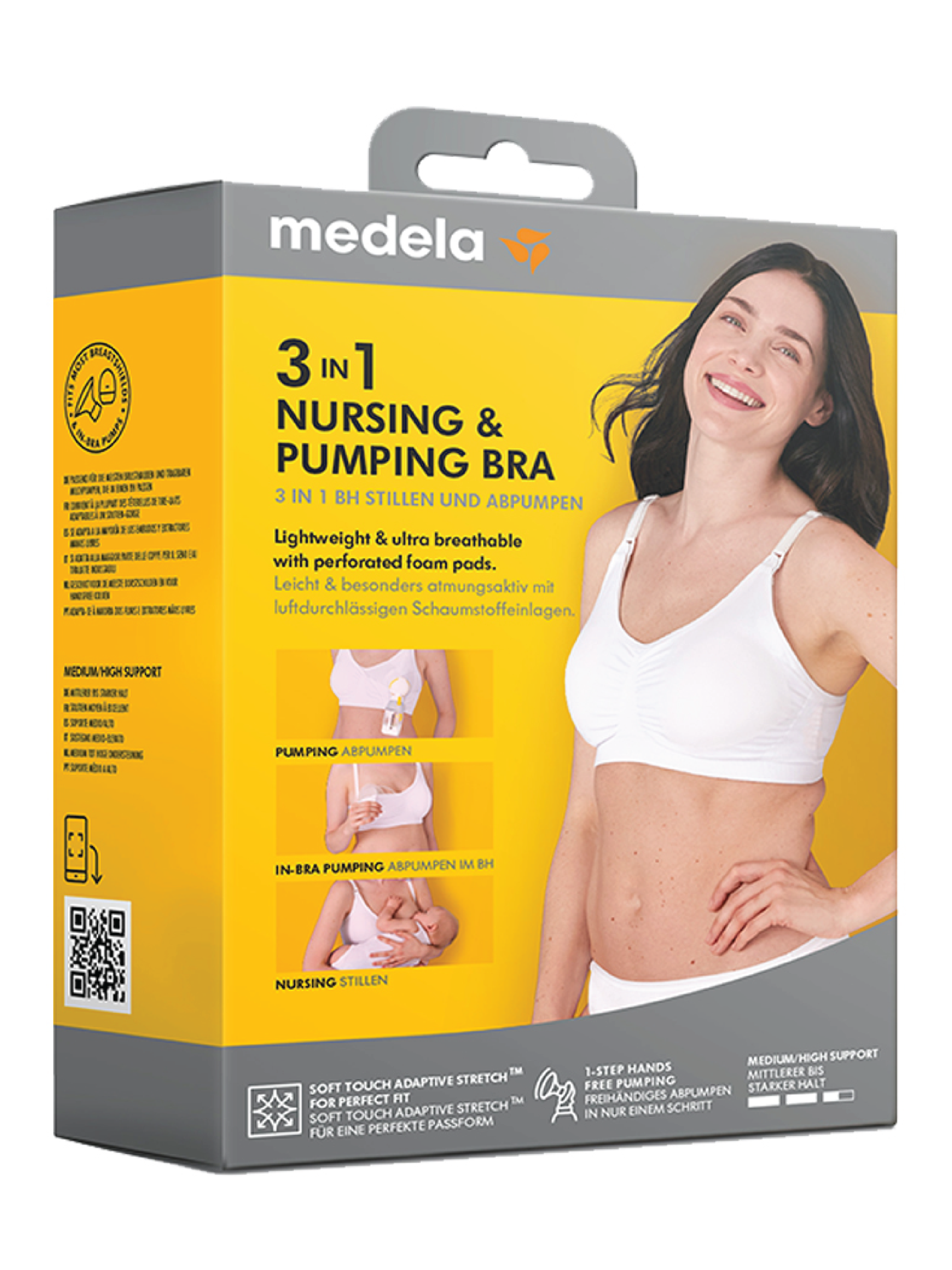 Medela 3-i-1 amme- og pumpe-BH, Small, svart, 1 stk.