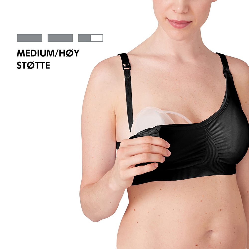 Medela 3-i-1 amme- og pumpe-BH, Medium, svart, 1 stk.
