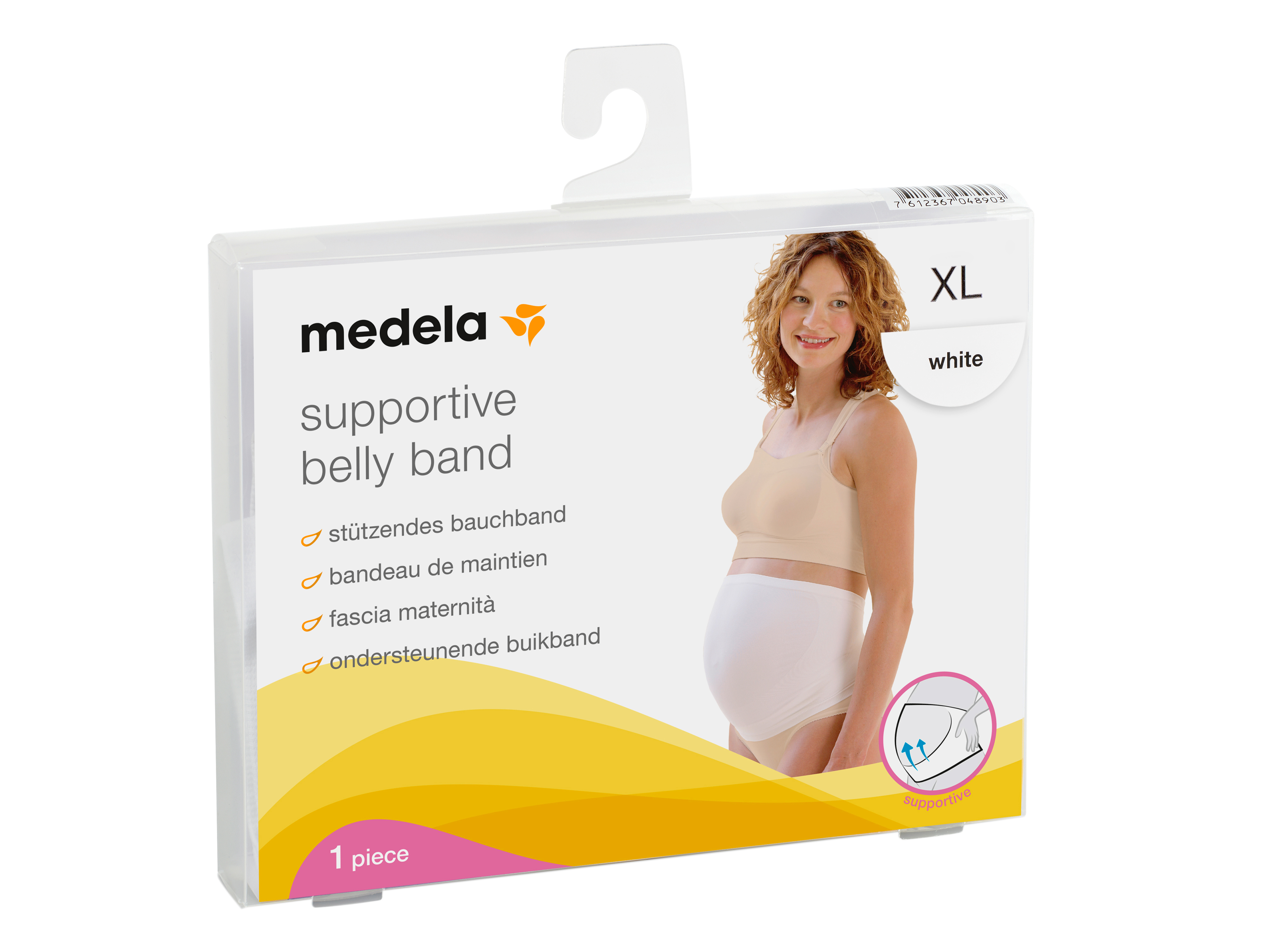 Medela Graviditetsbelte, Hvit, Størrelse XL, 1 stk.