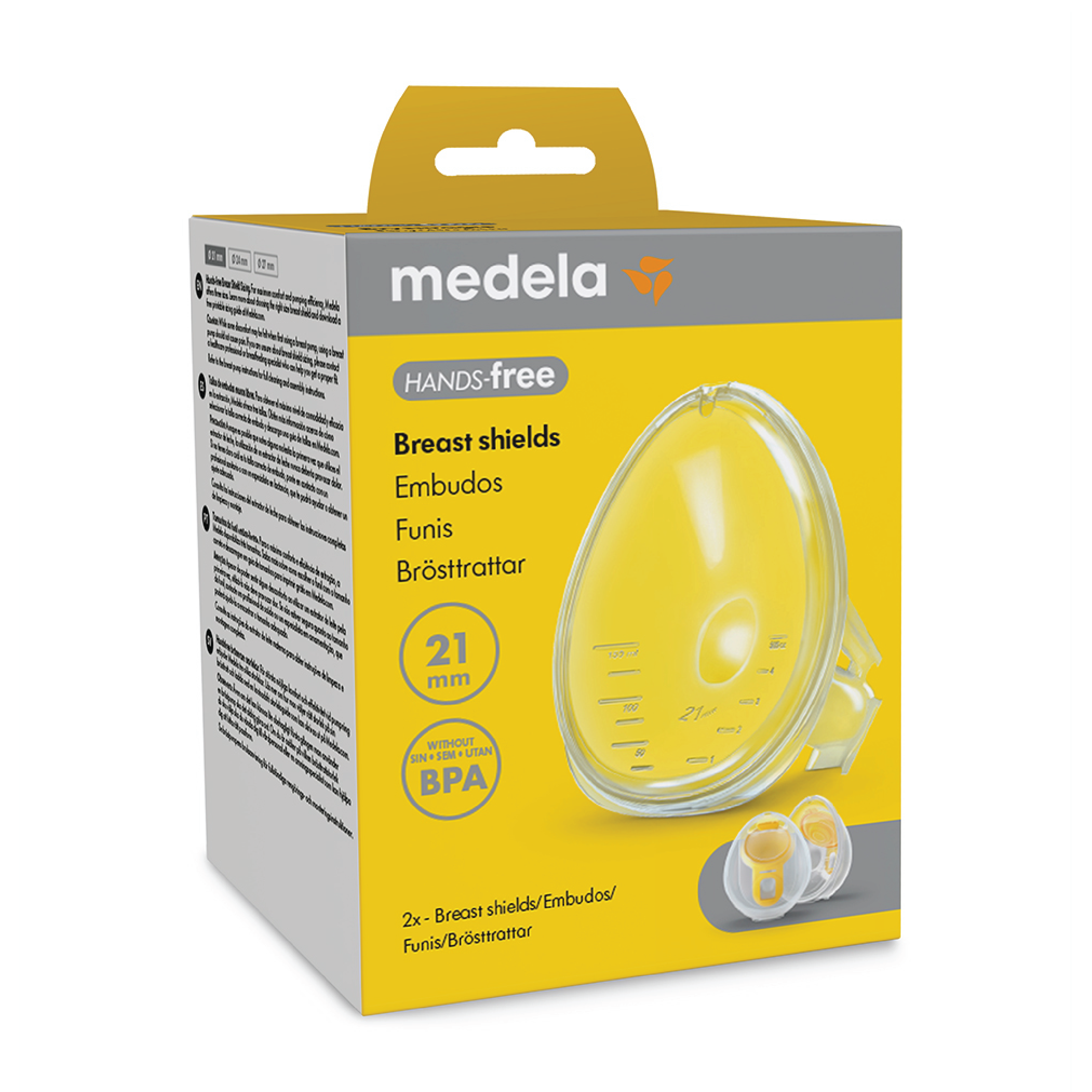 Medela Hands-free Breast Shield, 21 mm, 1 par