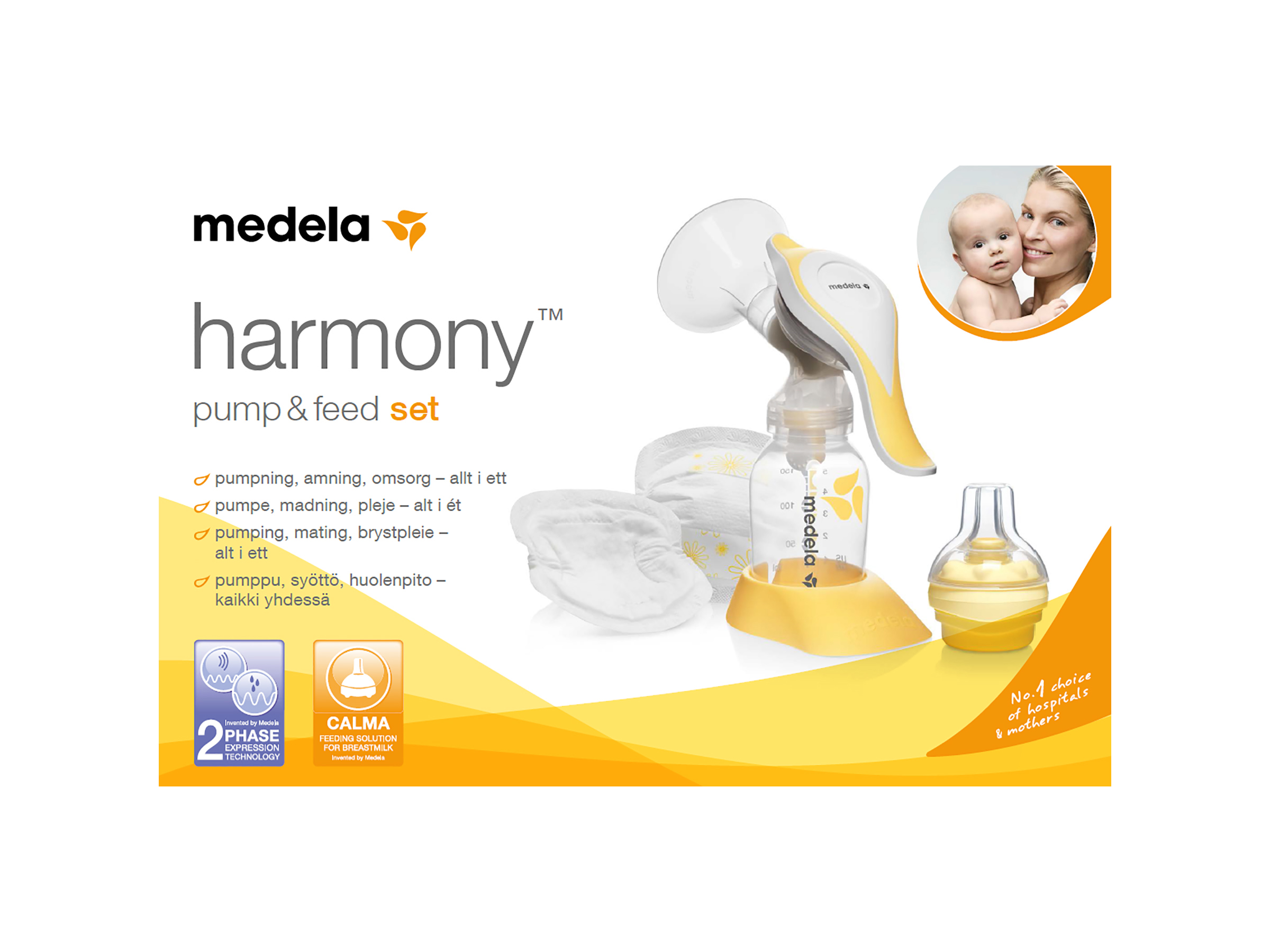 Medela harmony pump & feed set, 1 sett