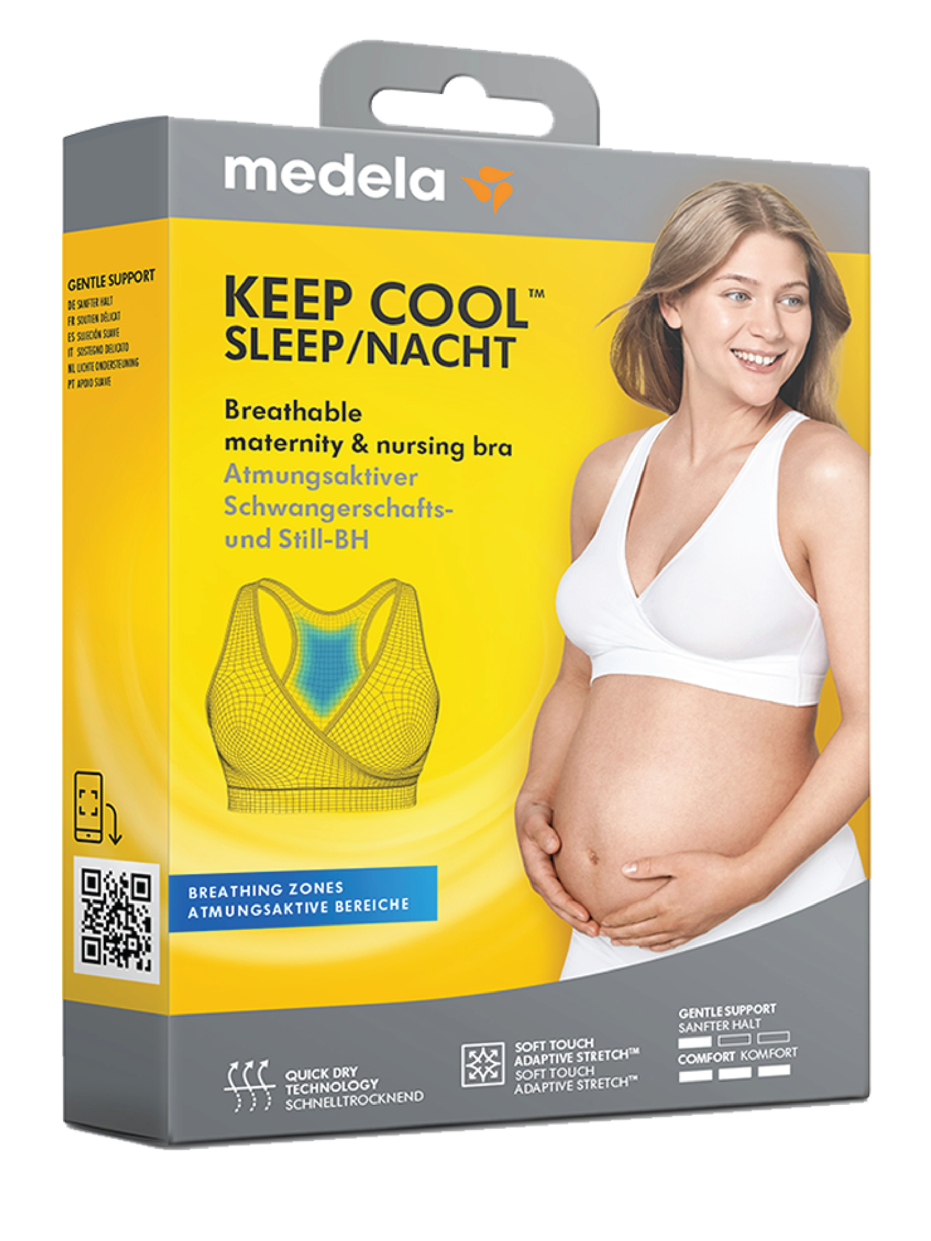 Medela Keep Cool Natt-BH, Medium, hvit, 1 stk.