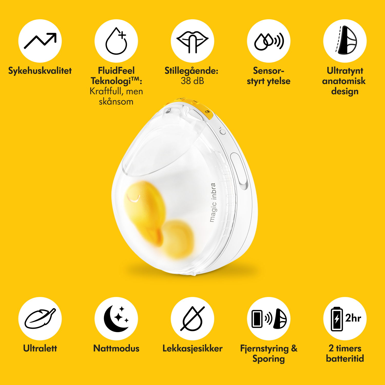 Medela Magic InBra Dobbel Elektrisk Brystpumpe, 1 stk.