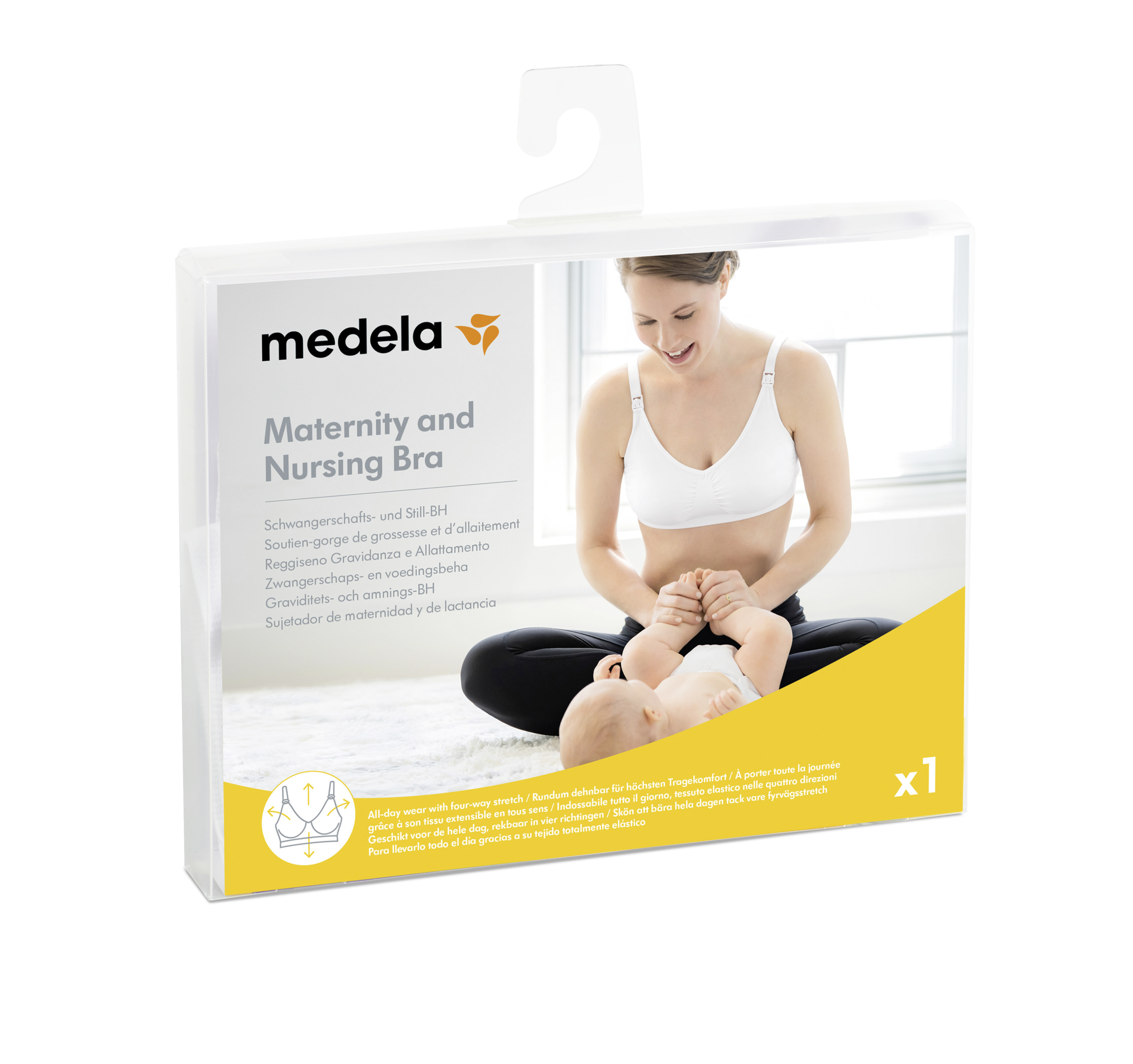 Medela Medela Ultra Stretch Gravid & Amme BH, Hvit, Størrelse XL, 1 stk.