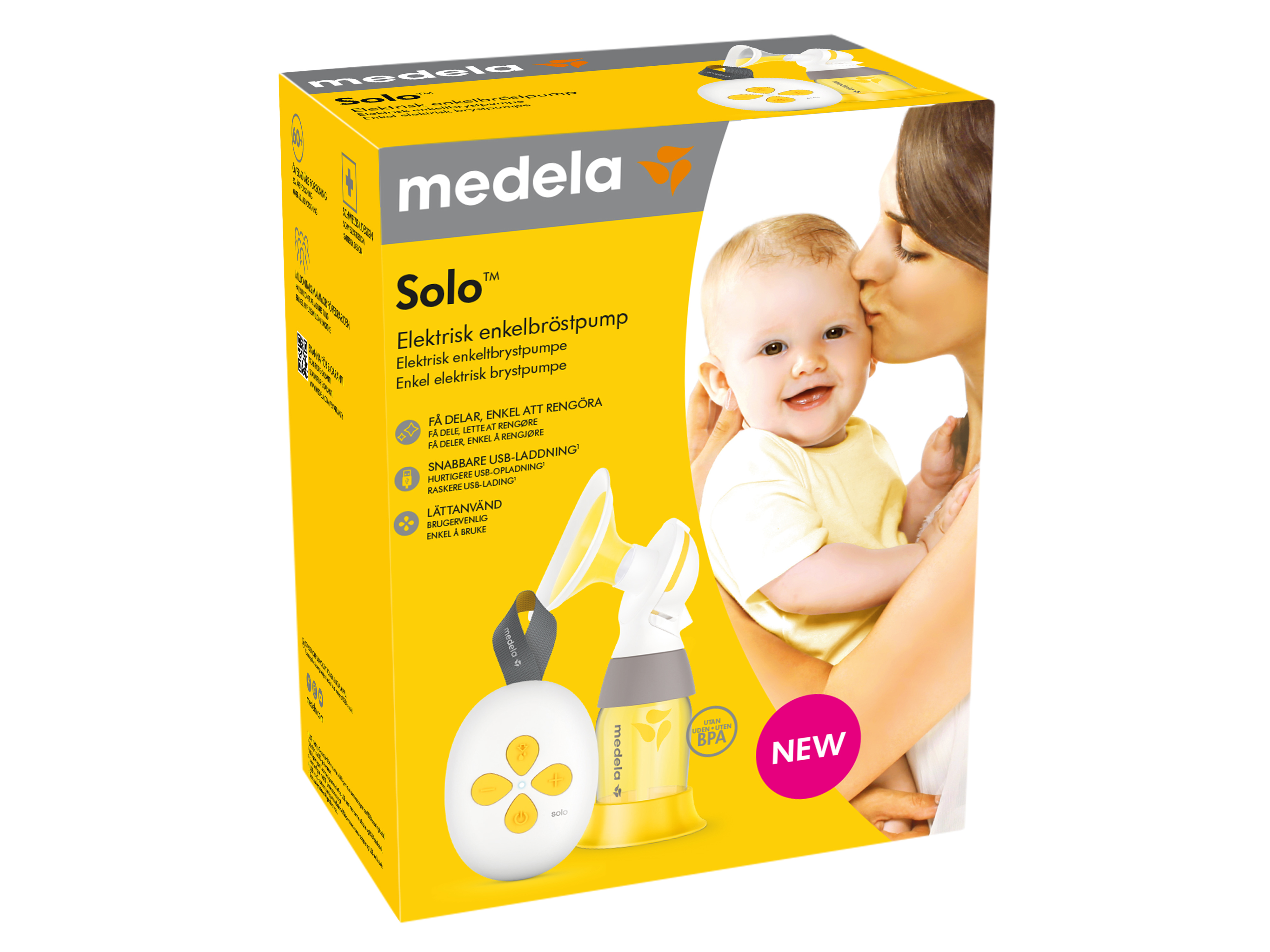 Medela Solo Enkel Elektrisk Brystpumpe, 1 stk.