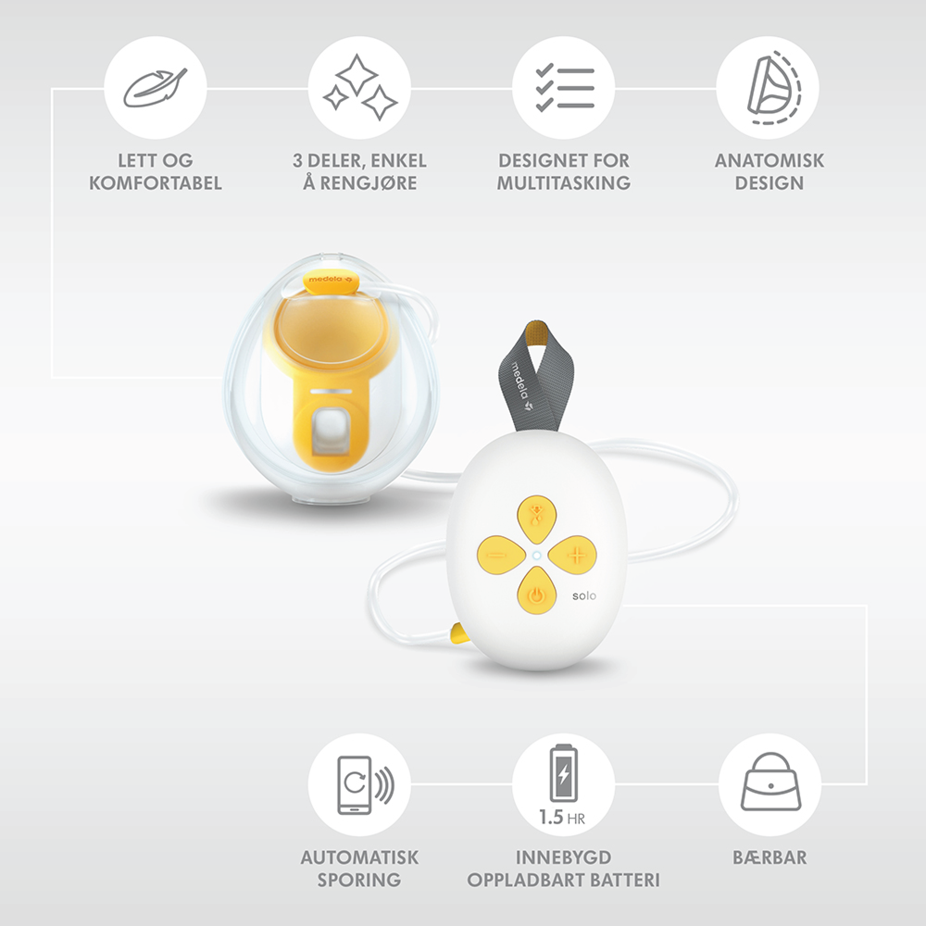 Medela Solo Hands-free Brystpumpe, 1 stk.