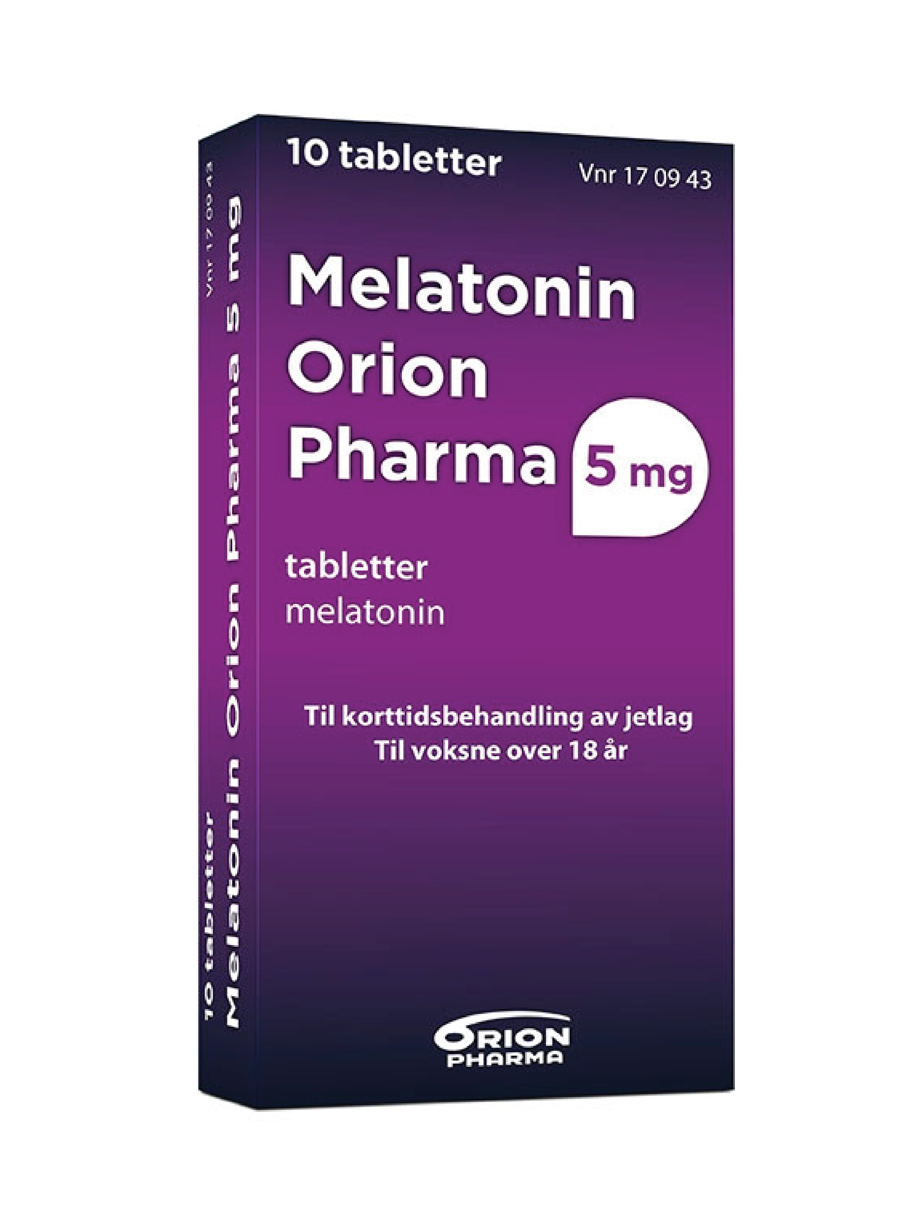 Melatonin Orion Pharma 5 mg tabletter, 10 stk.