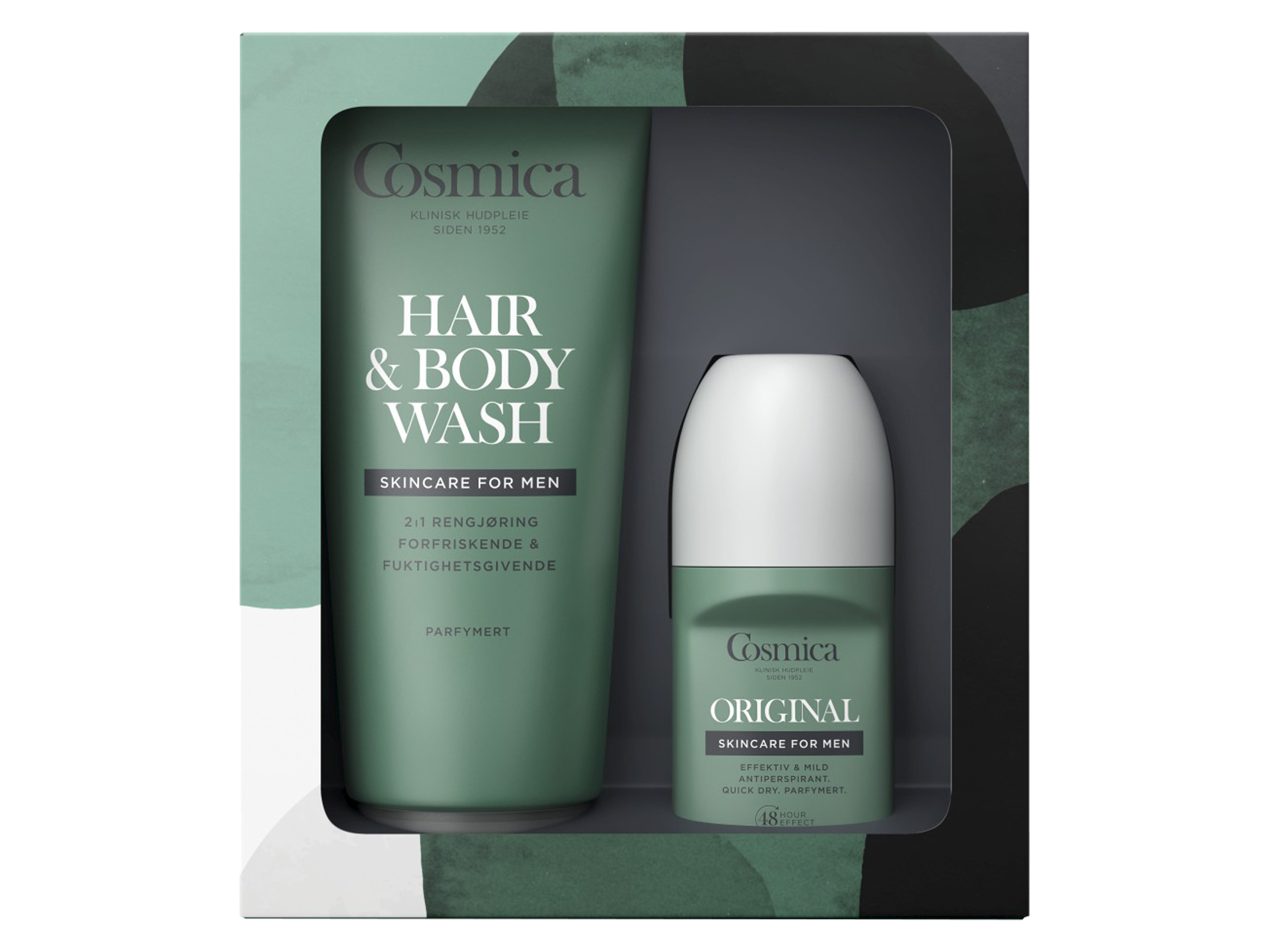 Cosmica Men Hair & Body Wash og Deodorant Gavesett, 1 sett
