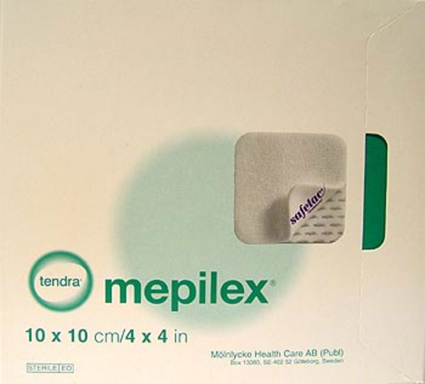 Mepilex Absorberende bandasje 10 x 10 cm, 5 stk