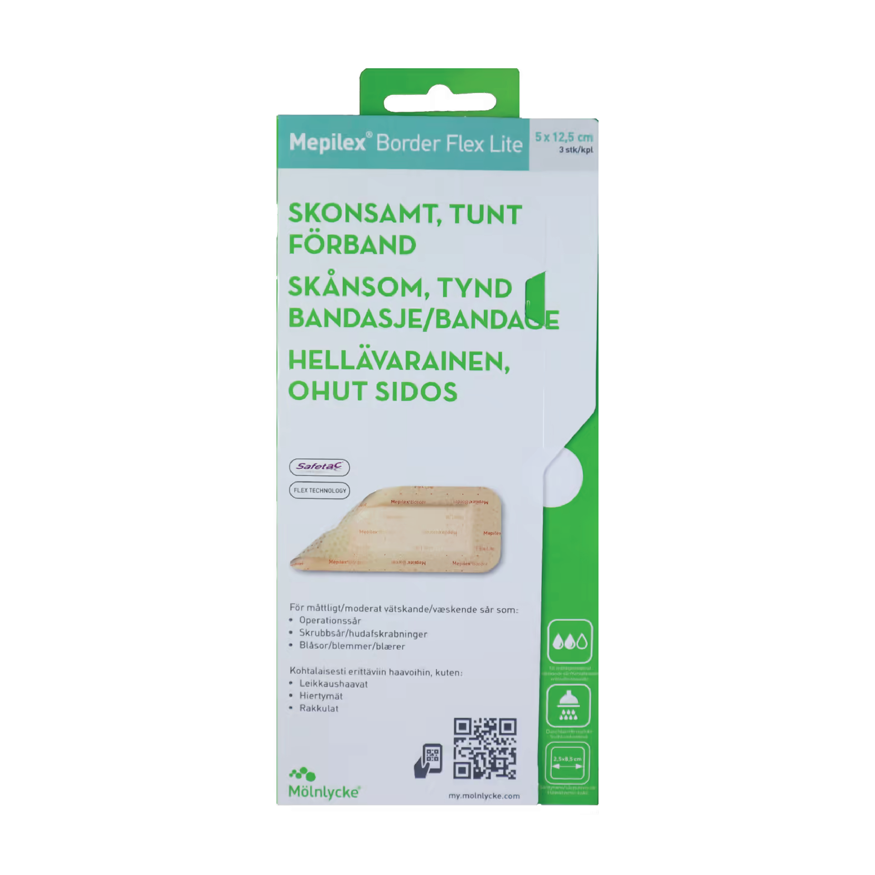 Mepilex Border Flex Lite Skumbandasje, 3 stk.